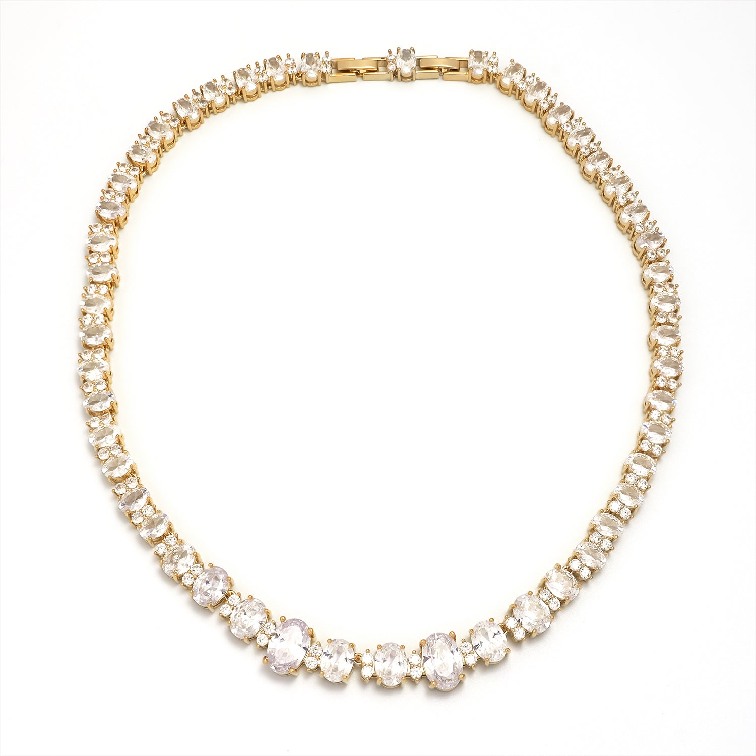 Gold Chic Gold CZ Oval Diamond Tennis Chain-00067 to Chain-00070