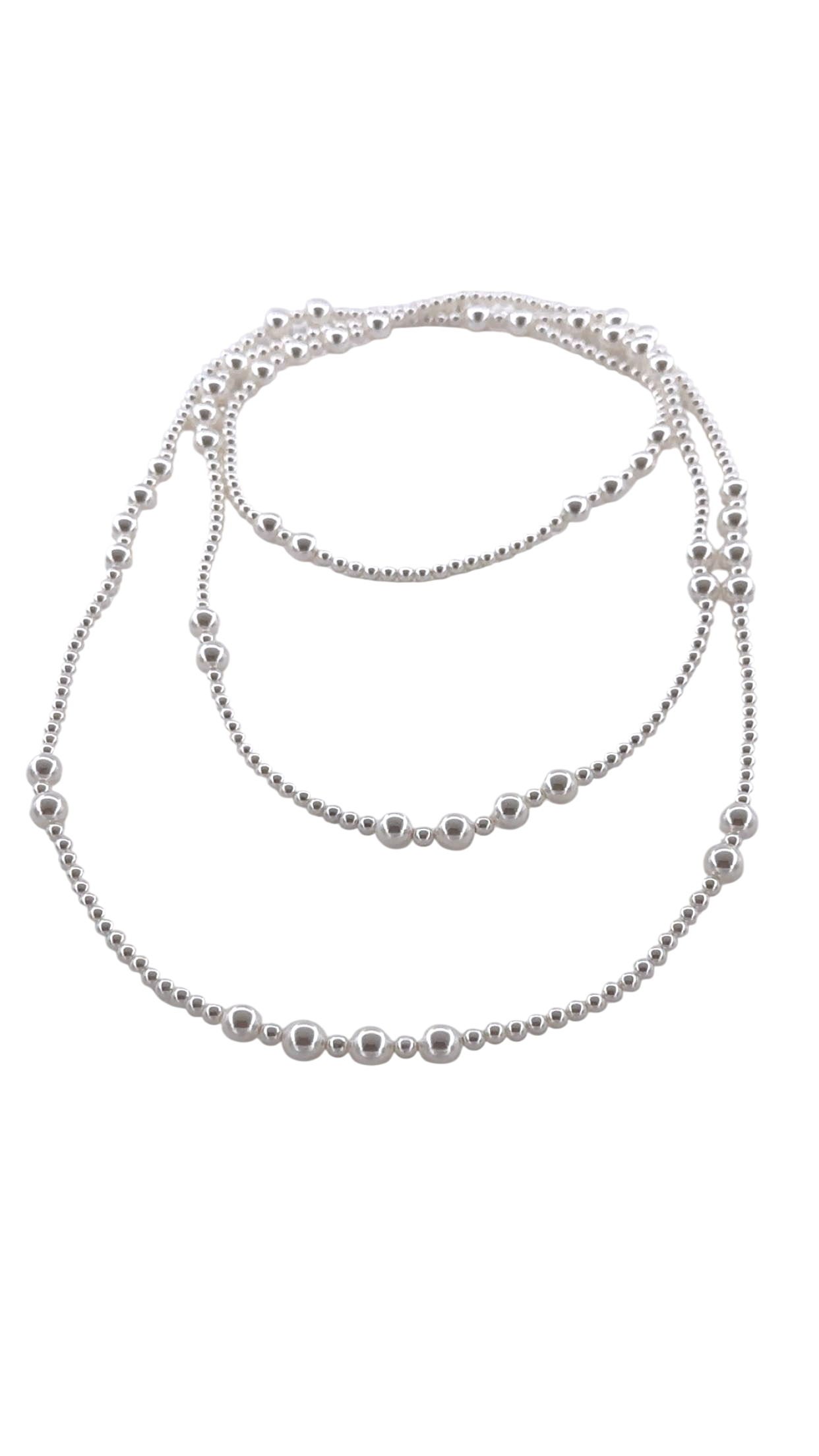 Layering white shell pearl necklace CN-0315 and CN-0310