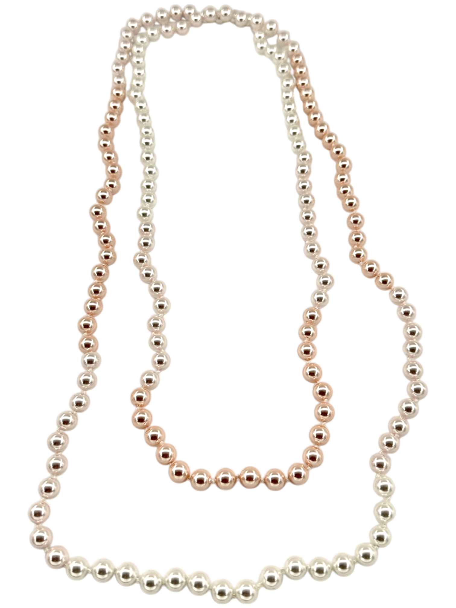 Light Pink, Peach and White shell pearl necklace CN-0322 and CN-0316