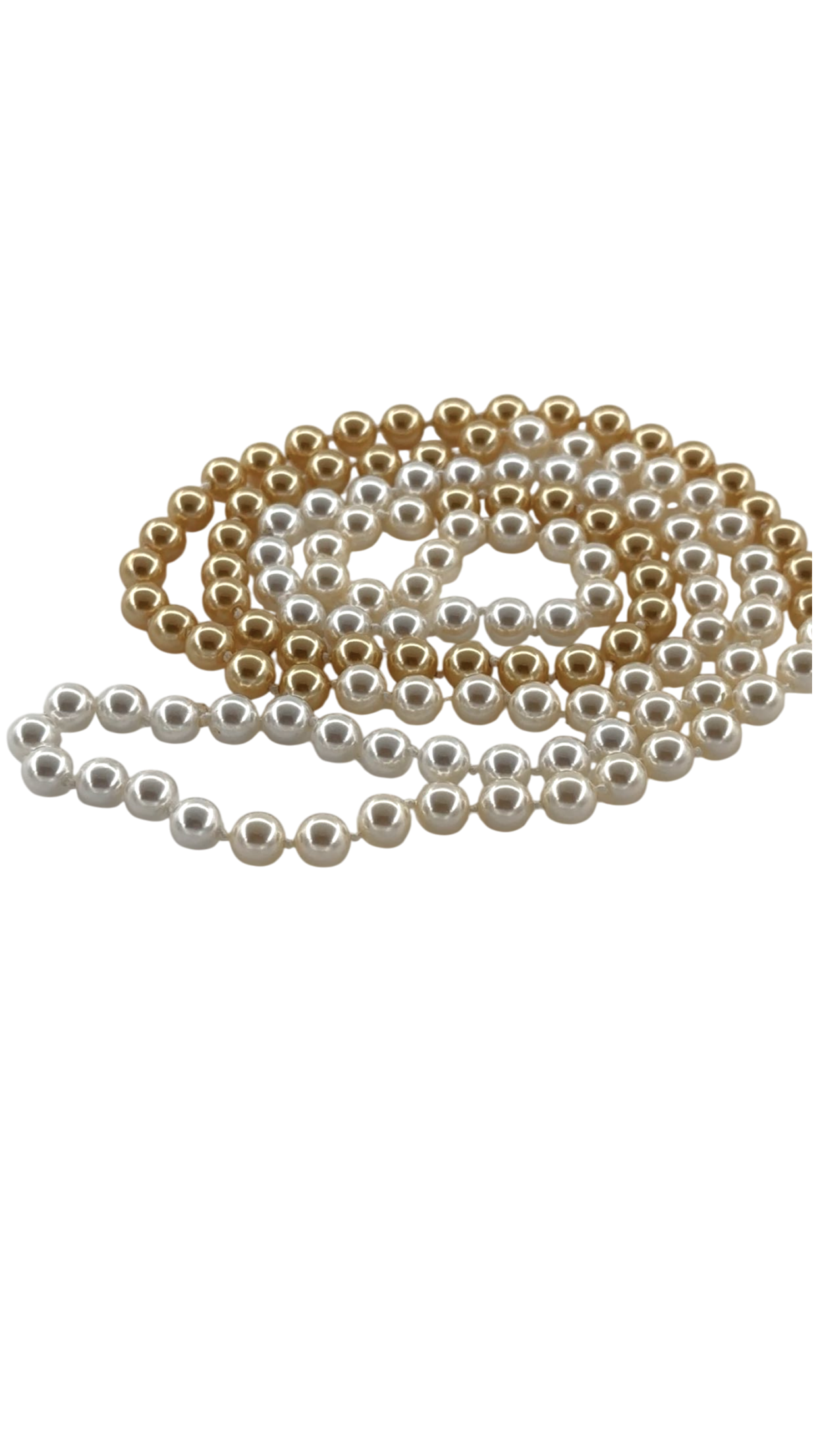 Gold, Eggshell and White pearl necklace CN-0323 and CN-0317