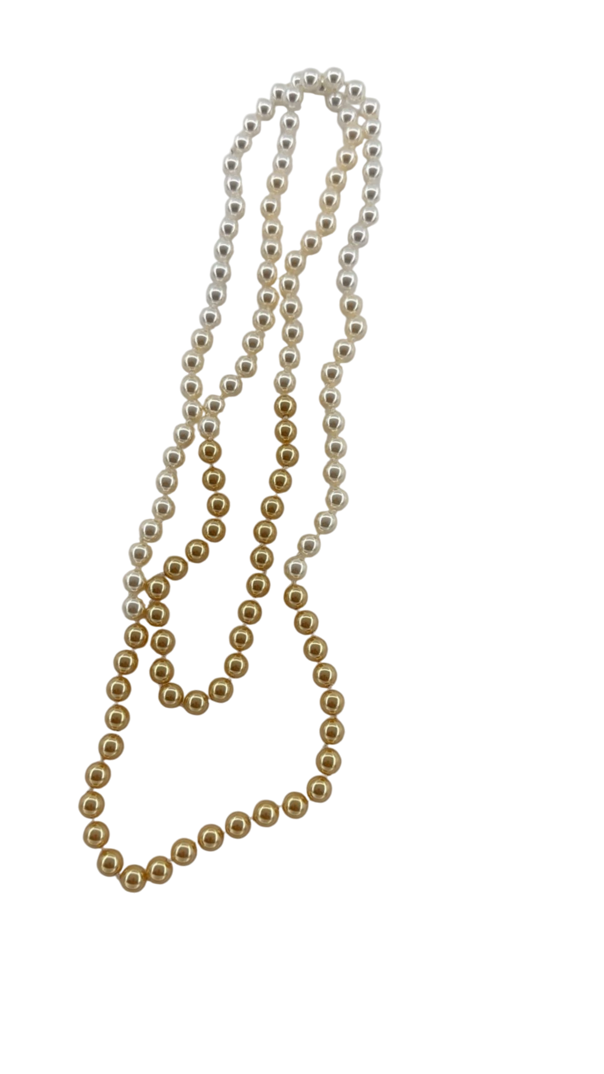 Gold, Eggshell and White pearl necklace CN-0323 and CN-0317