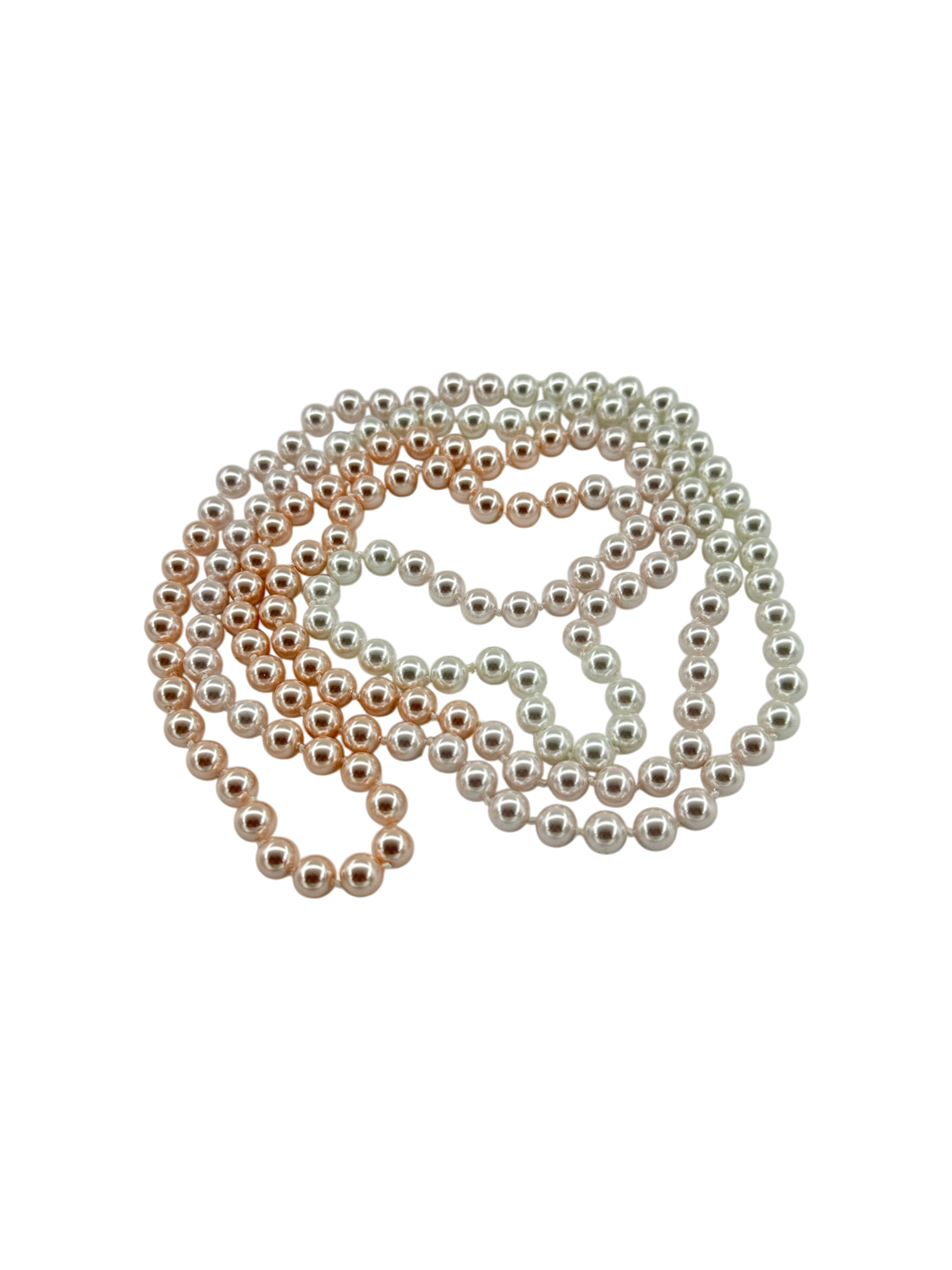 Light Pink, Peach and White shell pearl necklace CN-0322 and CN-0316