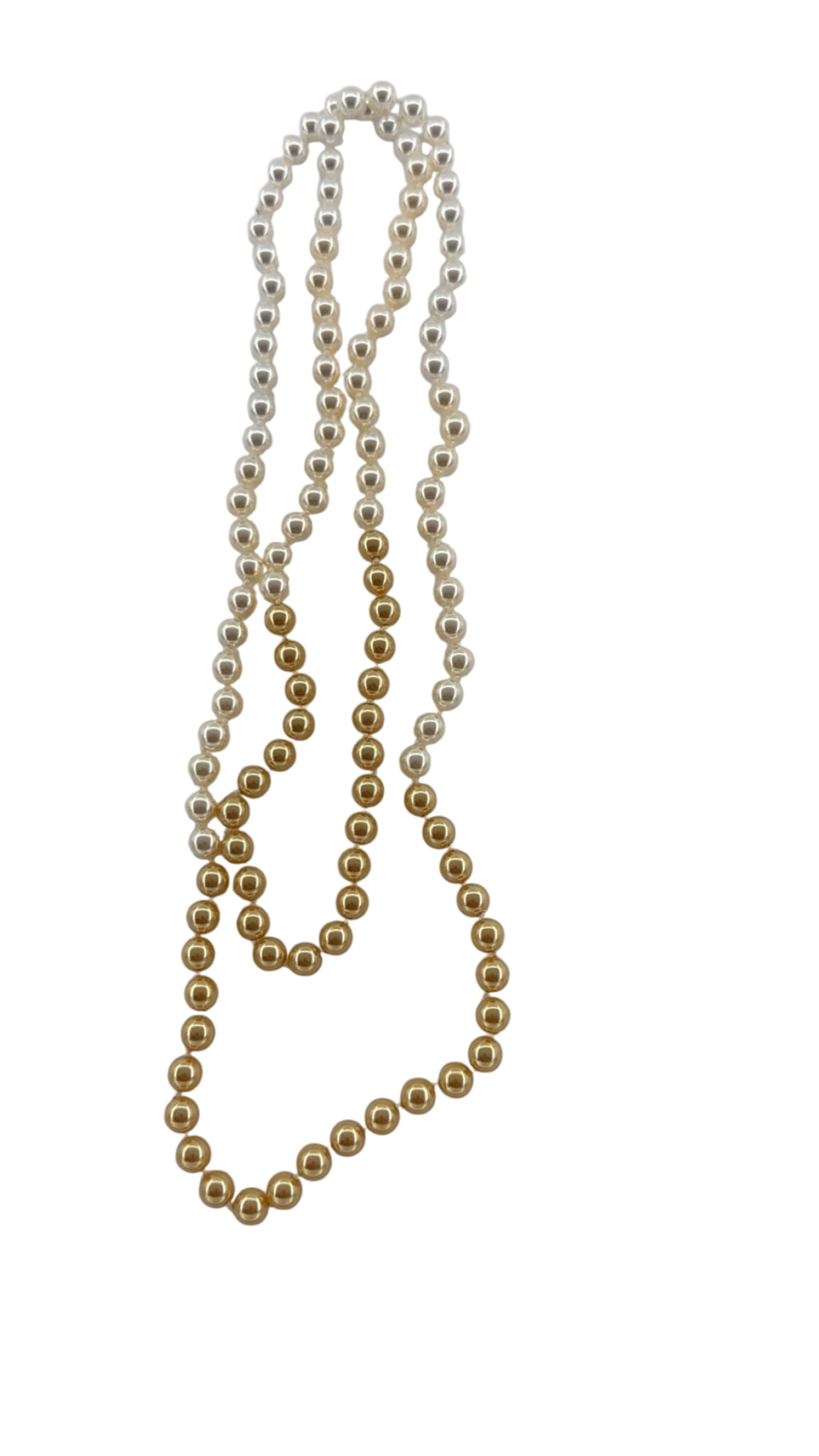 Gold, Eggshell and White pearl necklace CN-0323 and CN-0317