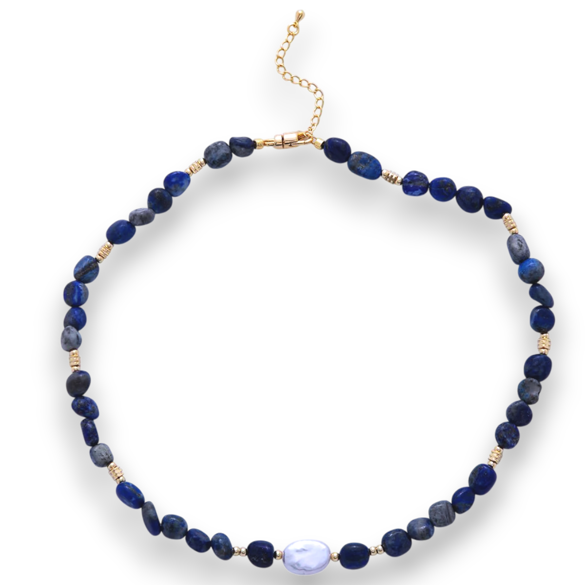 Freshwater Pearl Lapis Lazuli Gemstone Necklace CN-21WA3177