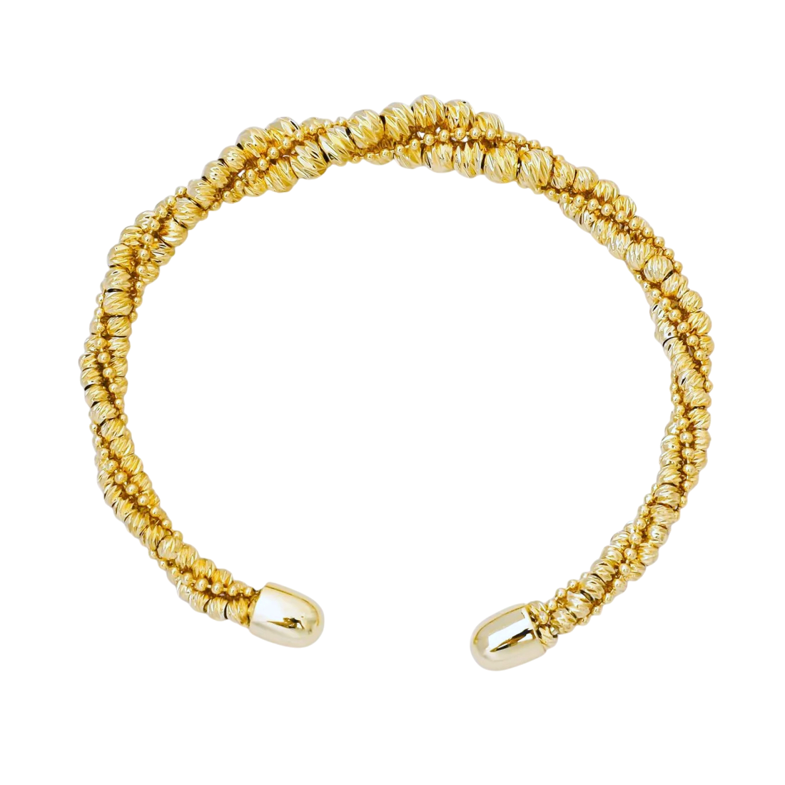 Irregular Twisted Ribbon Knotted Ball Cuff Bangle Bracelet BR-21WA1688