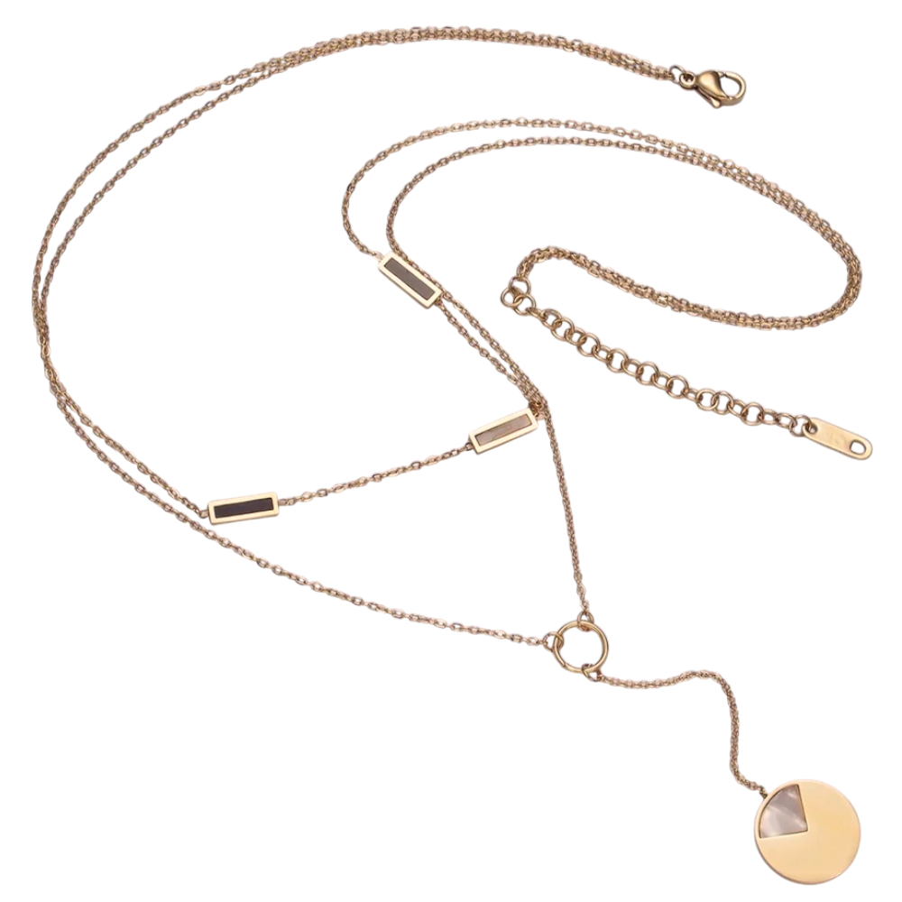 Geometric Cable Double Layer Stack Necklace NC-21WA2083