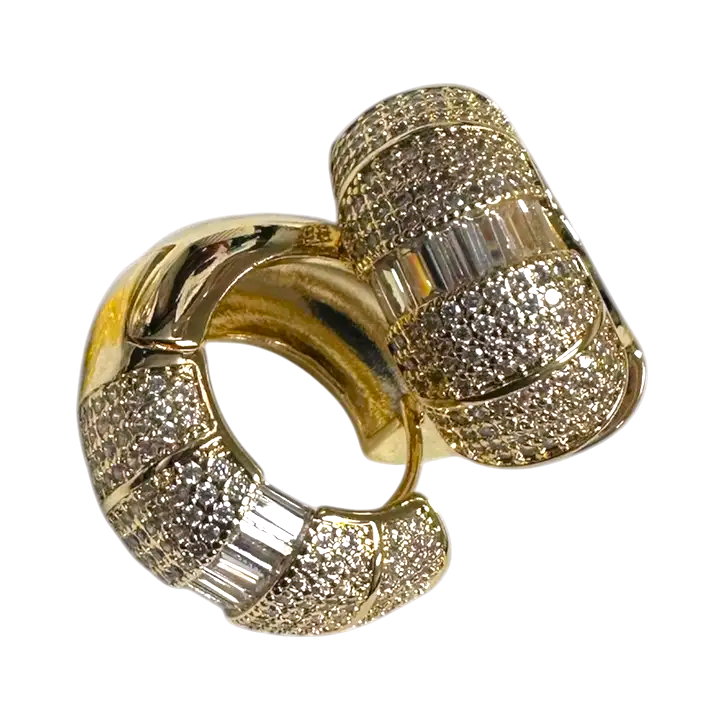 Statement Gold Baguette Classic Huggies EA-0080 EA-0081