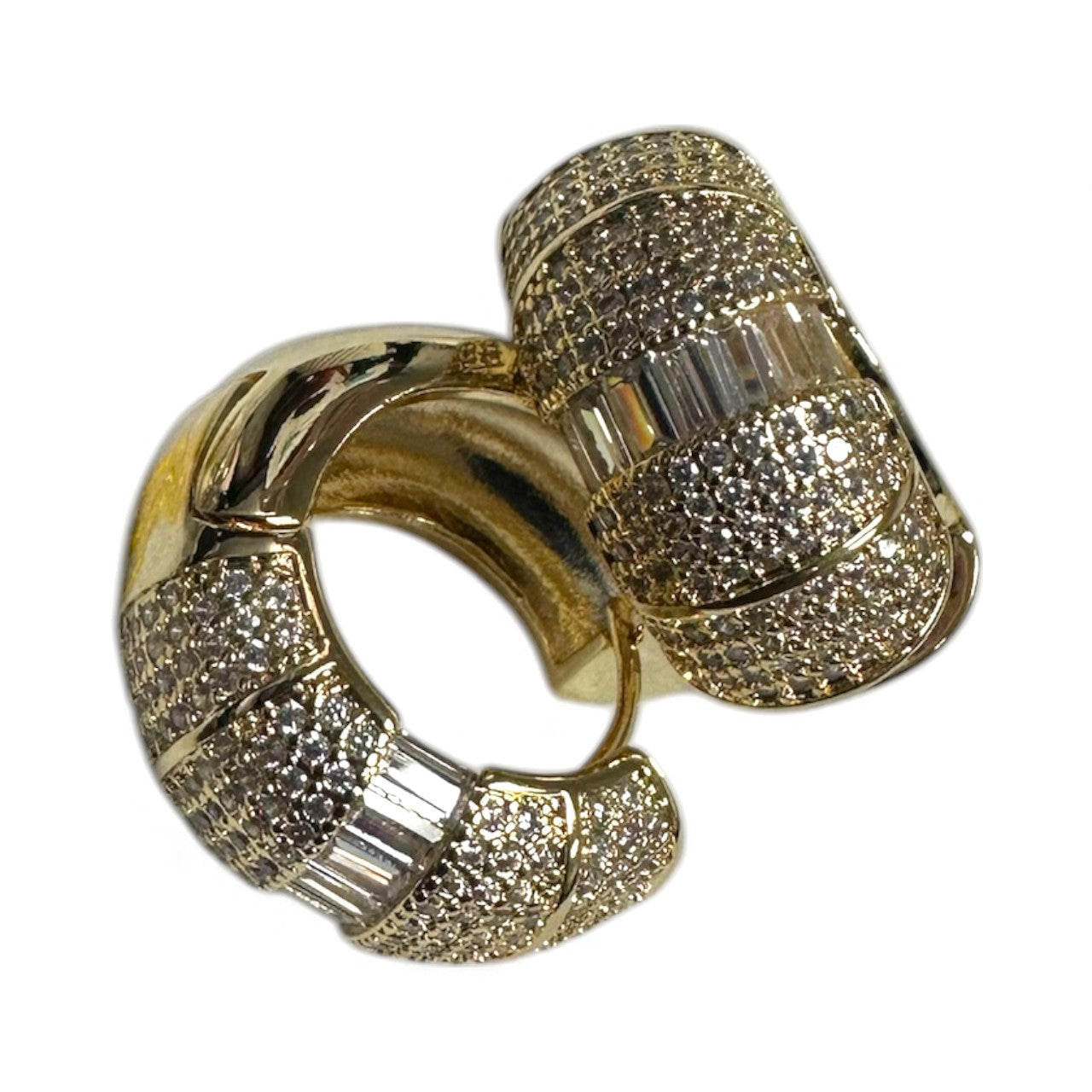 Statement Gold Baguette Classic Huggies EA-0080 EA-0081