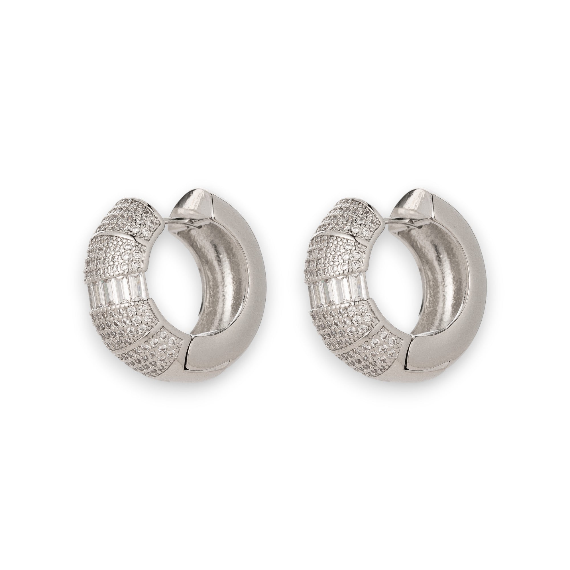 Statement Gold Baguette Classic Huggies EA-0080 EA-0081