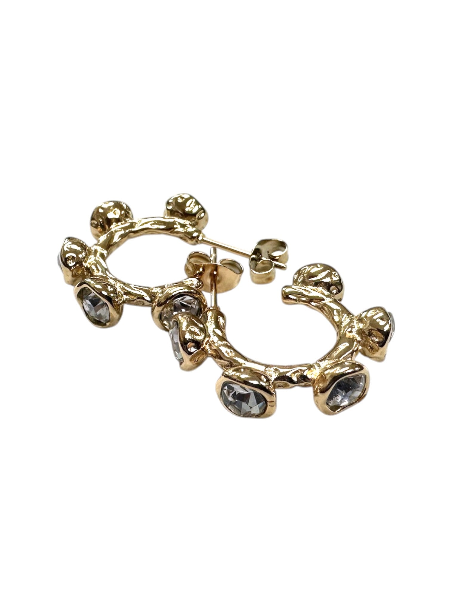 C-Shape Hoop W. Diamonds Earring EA-0370 EA-0371