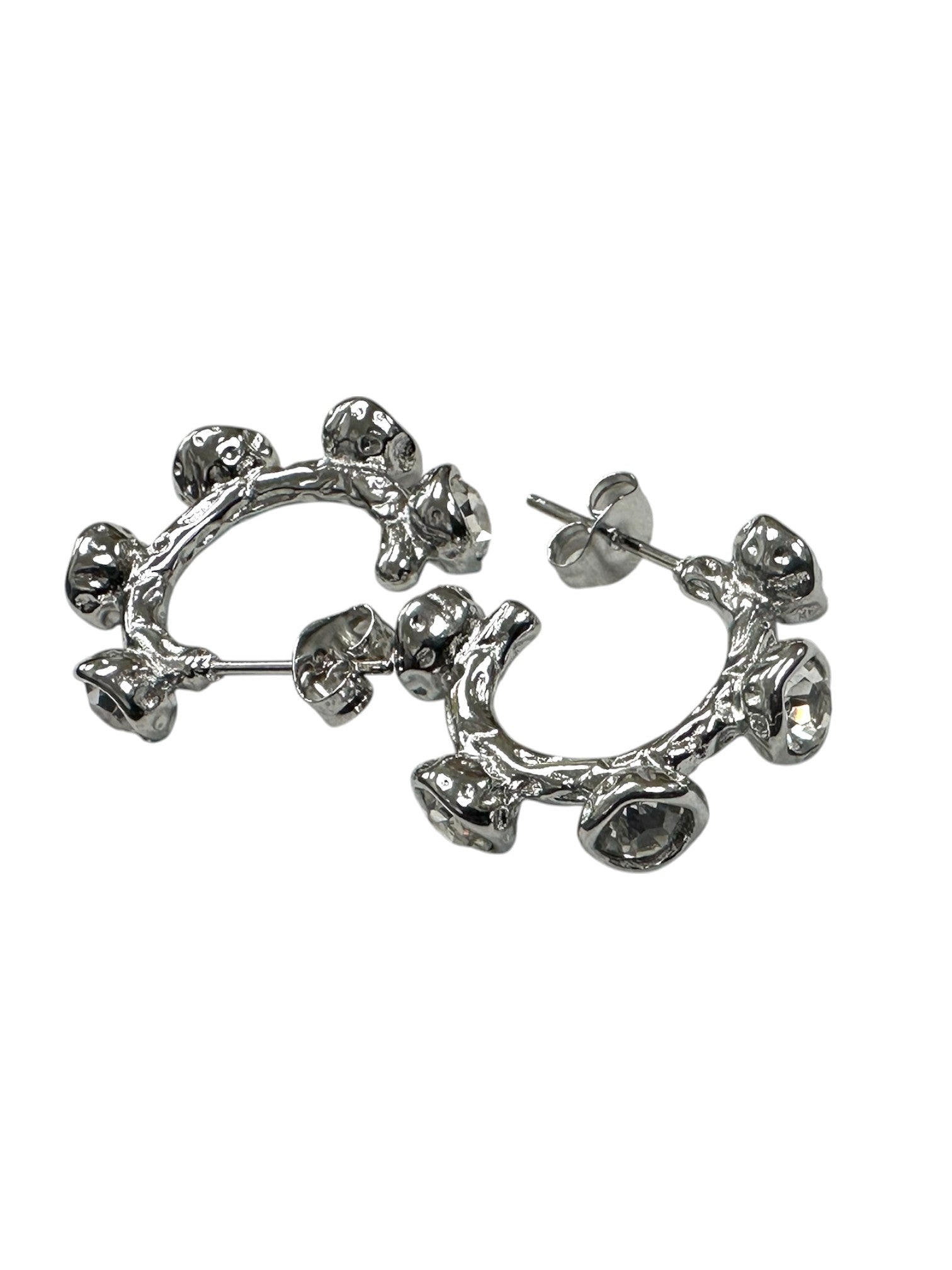 C-Shape Hoop W. Diamonds Earring EA-0370 EA-0371