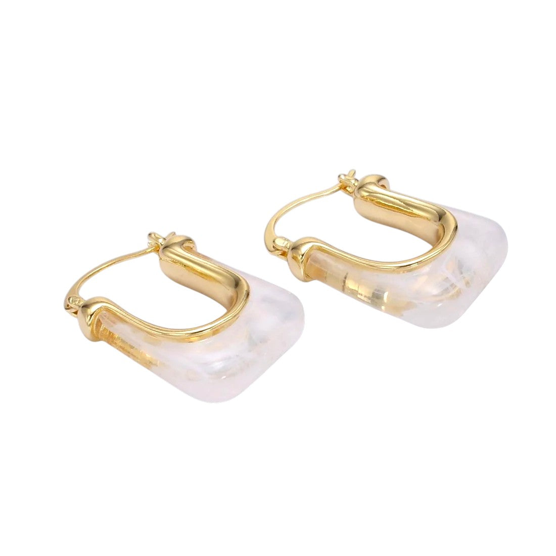Chic U-Shaped Rectangular Latch Hoop Earrings EA-21AE373