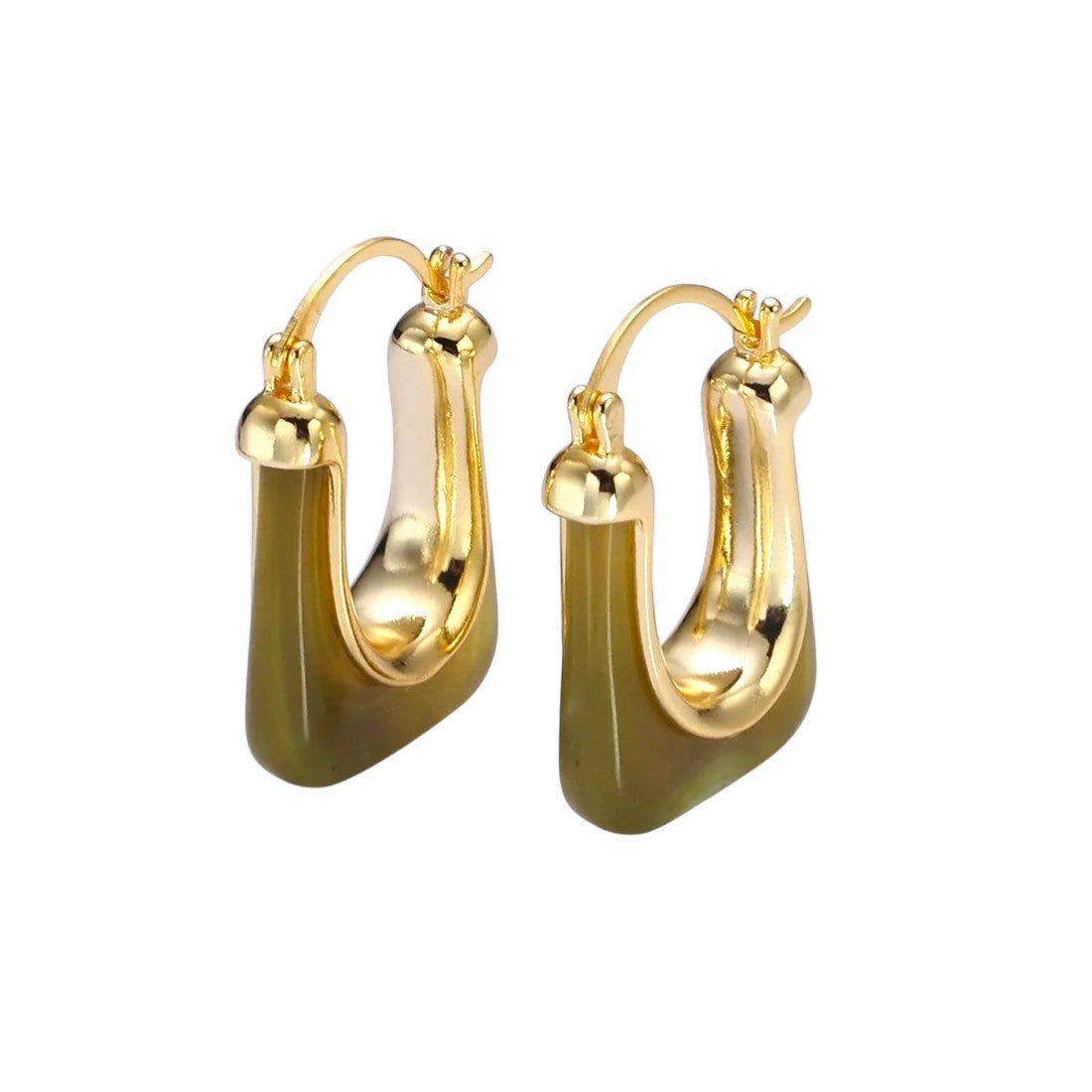 Chic U-Shaped Rectangular Latch Hoop Earrings EA-21AE373