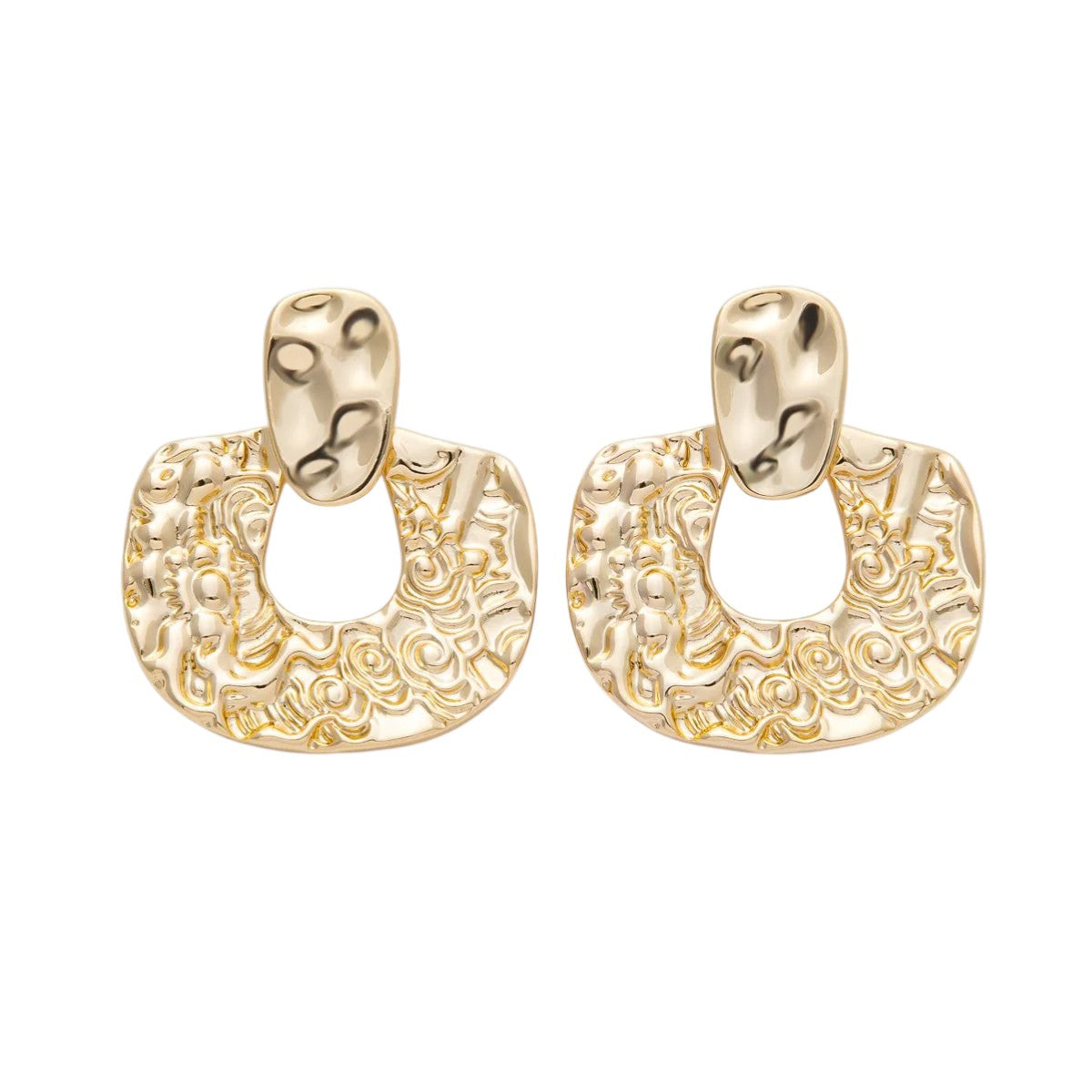 Hammered Door Knocker Stud Earrings EA-21EA00083