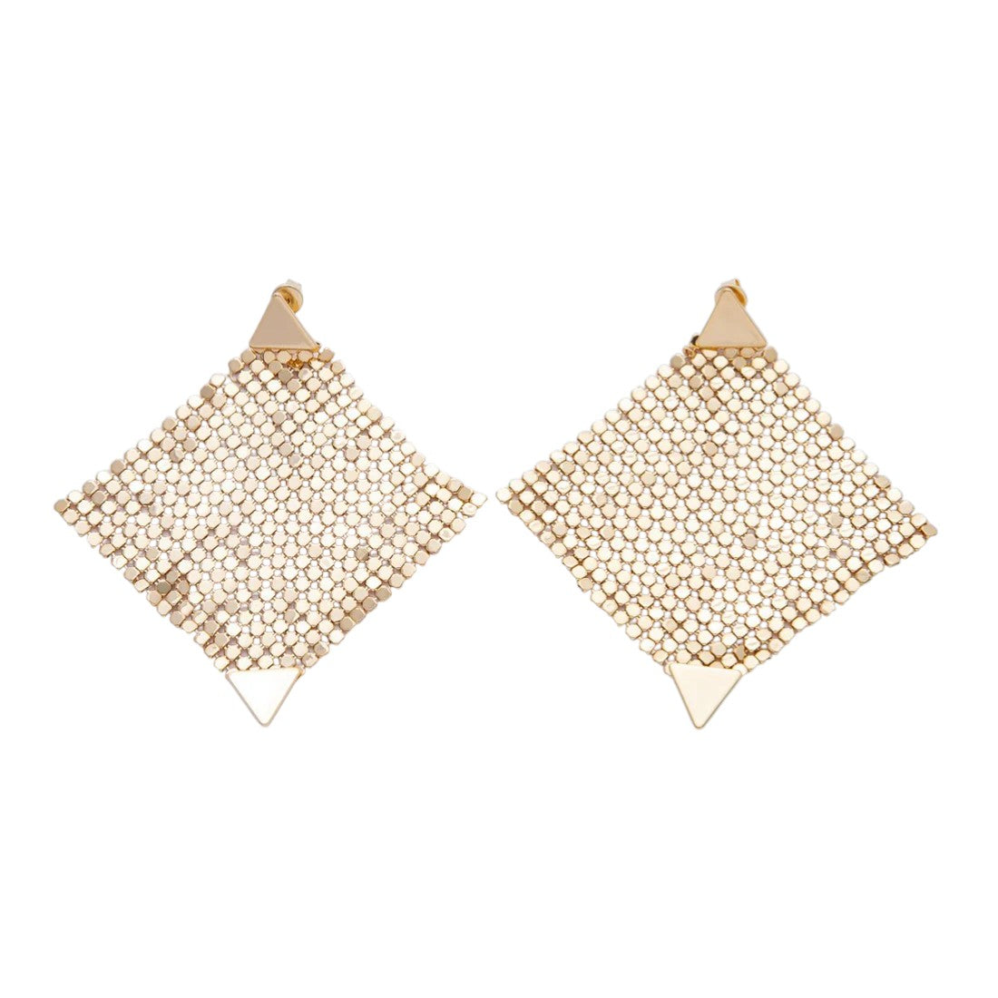 Rhombus Foil Triangle Drop Stud Earrings EA-21EA00084