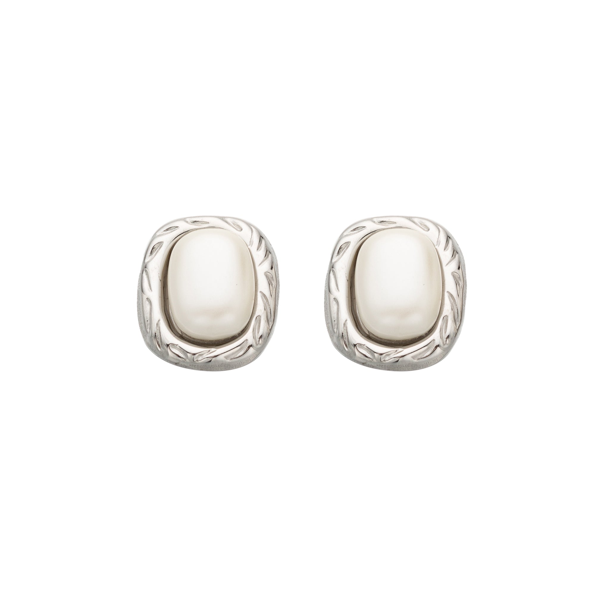 Gold Minimalist or Silver Stainless Steel Pearl Classic Studs Earring-00023 Earring-00024