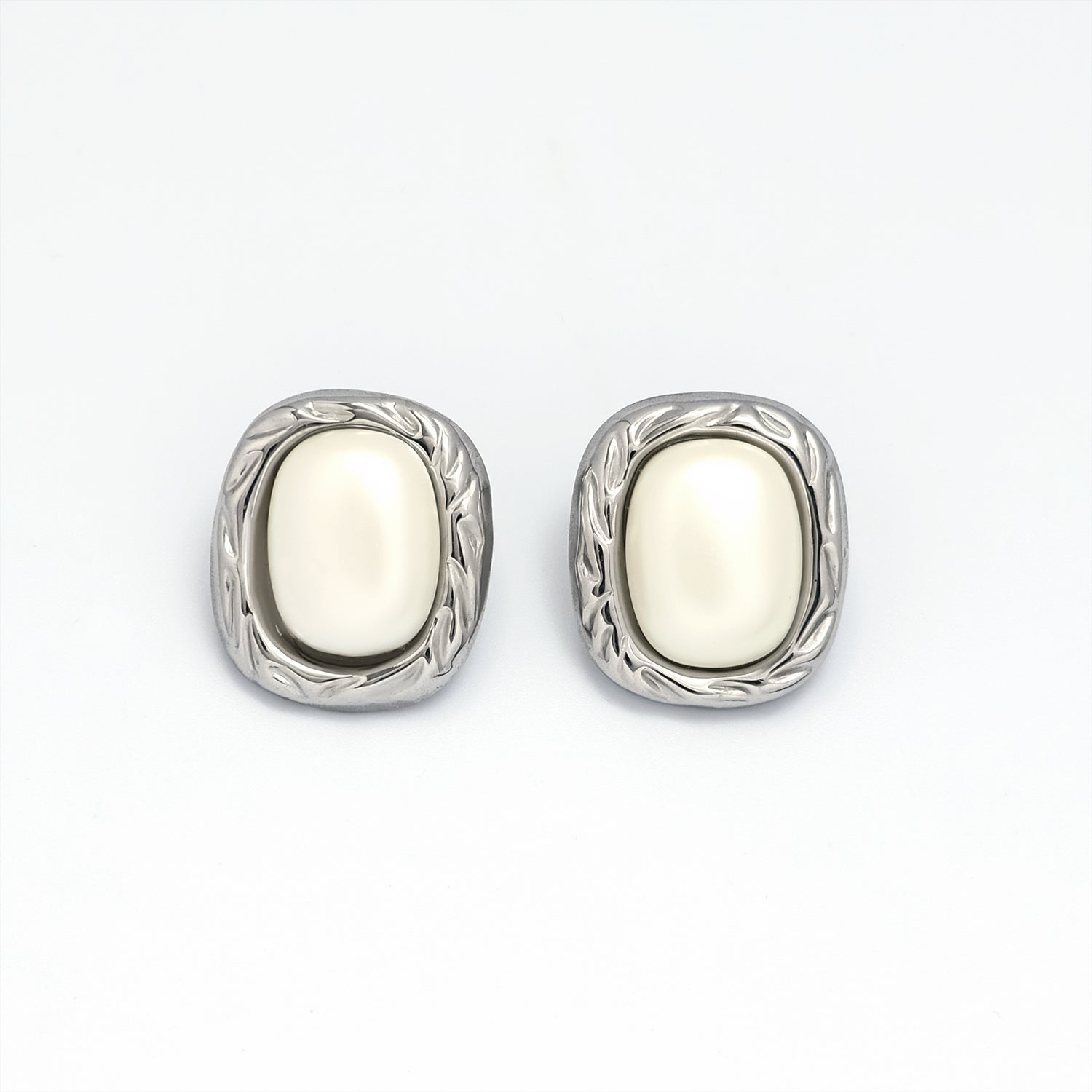Gold Minimalist or Silver Stainless Steel Pearl Classic Studs Earring-00023 Earring-00024