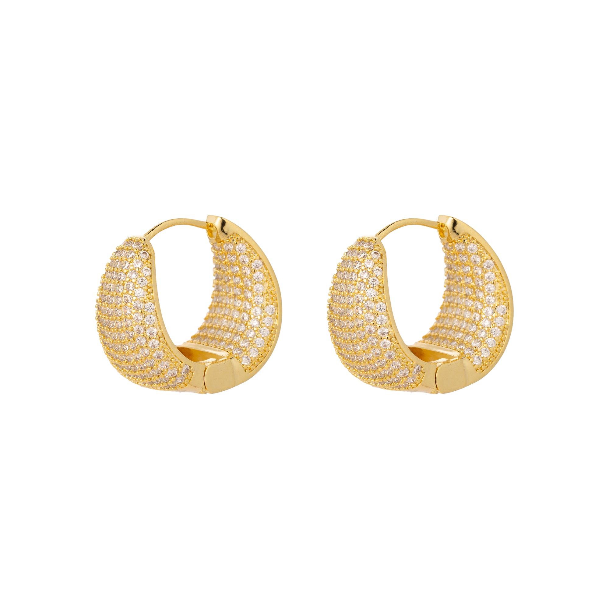 Chunky Gold CZ Chic Huggies Earring-00302 Earring-00303