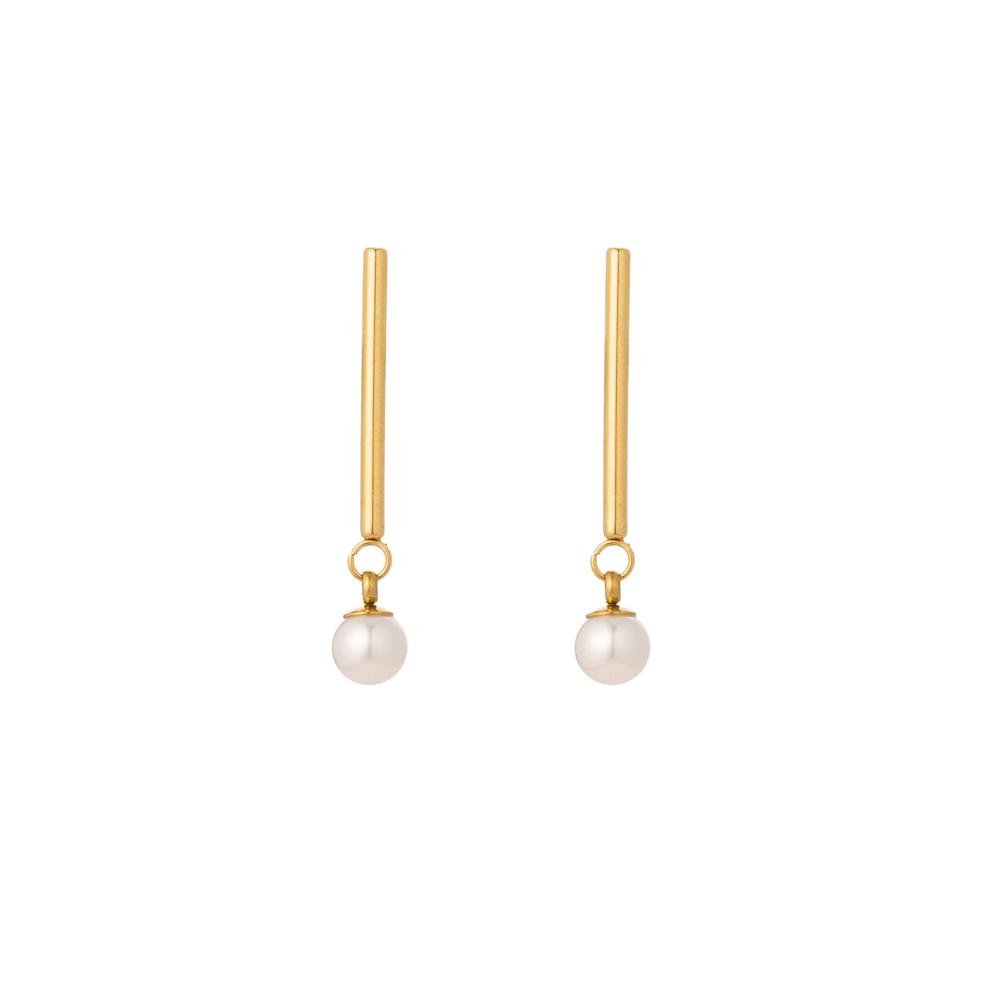 Dainty Stainless Steel Pearl Minimalist Dangling Earring-00316 Earring-00324