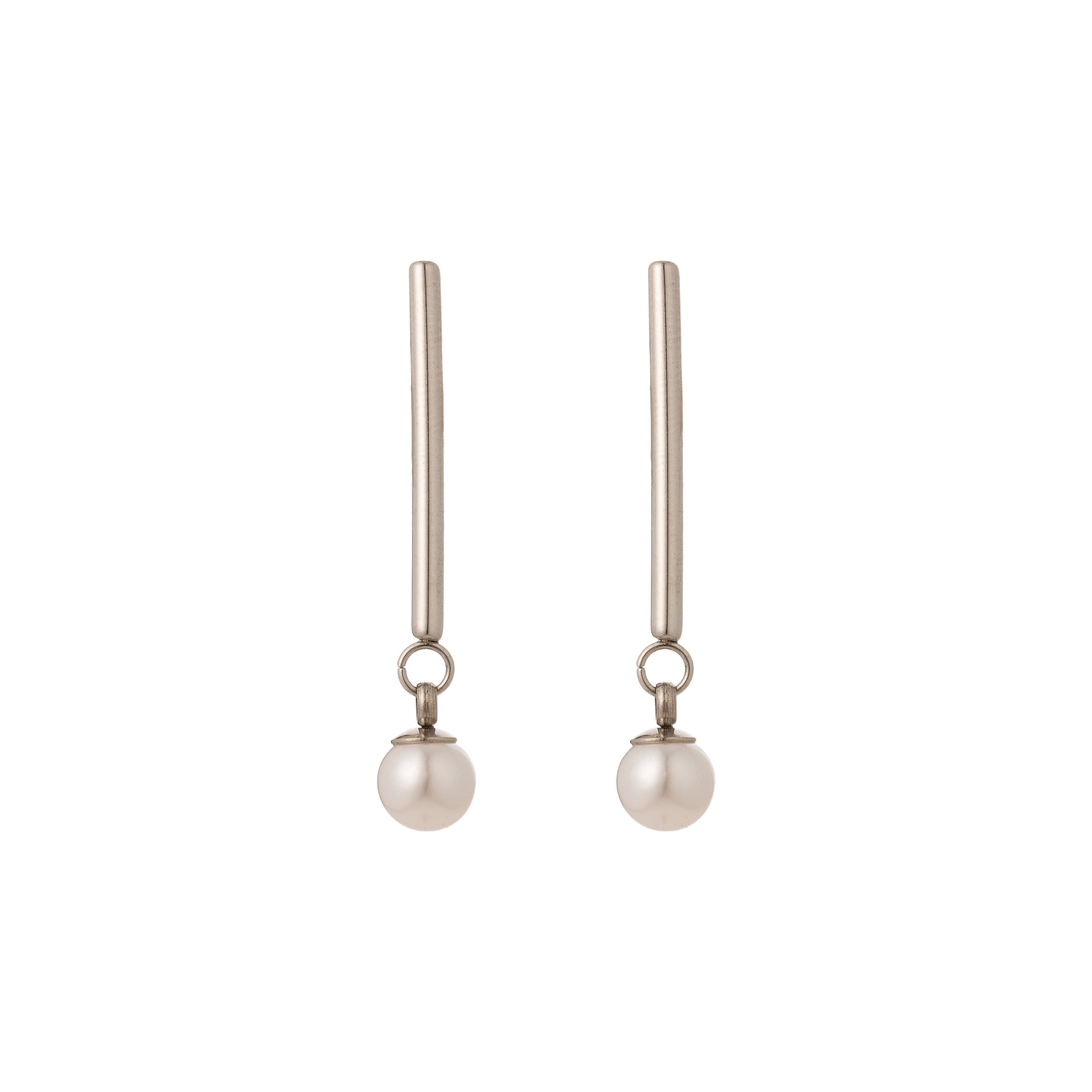Dainty Stainless Steel Pearl Minimalist Dangling Earring-00316 Earring-00324