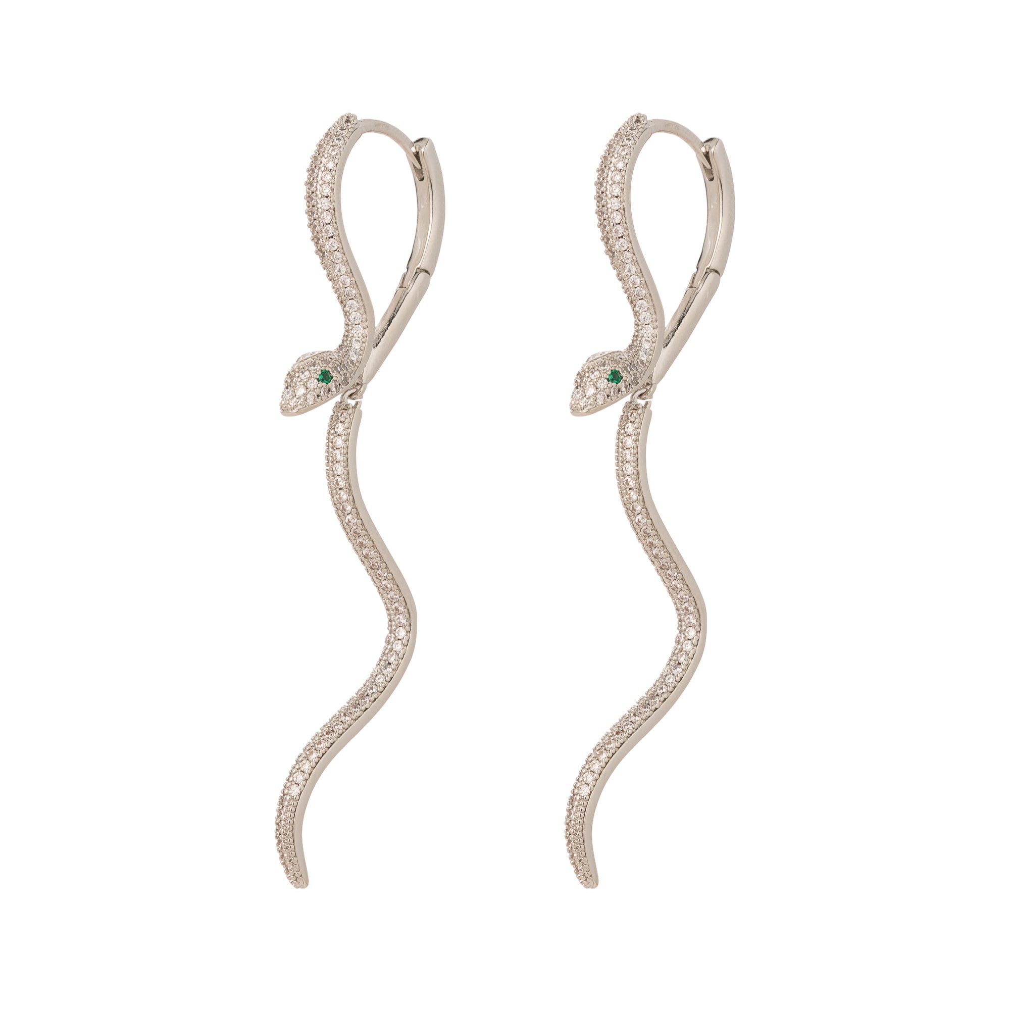 Classic Gold CZ Snake Dangling Earring-00072 Earring-00073