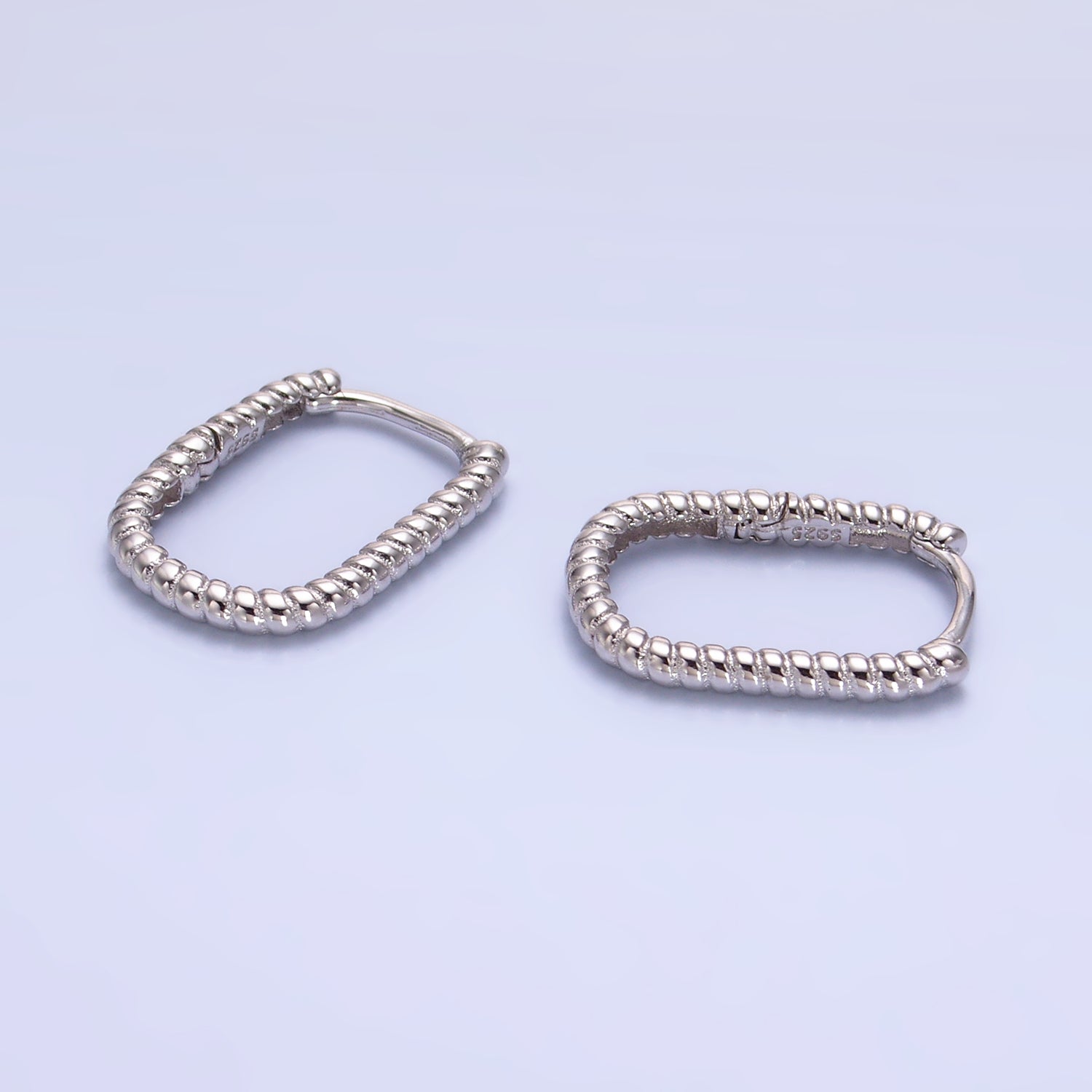 Dainty Sterling Silver Braided Huggies Earring-00264