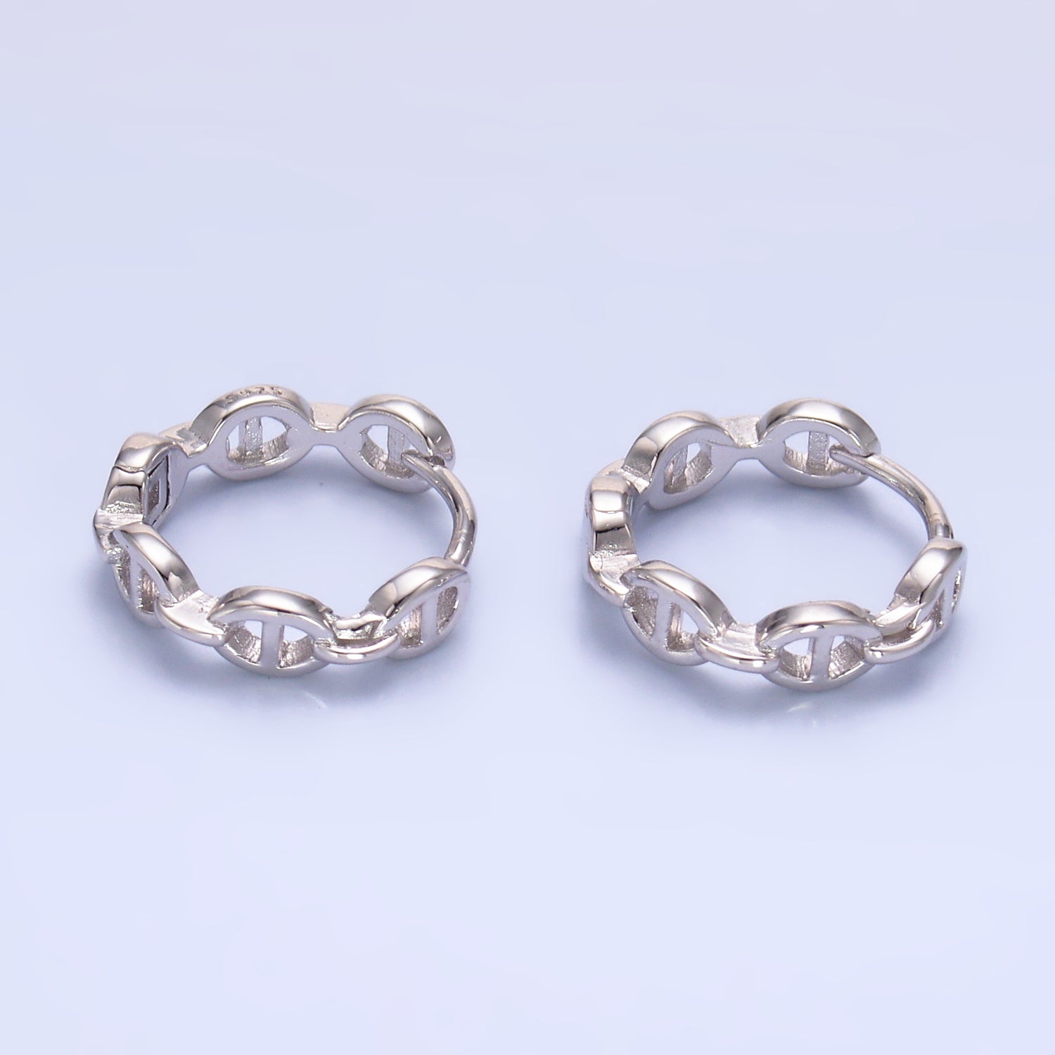 Dainty Sterling Silver Mariner Huggies Earring-00270