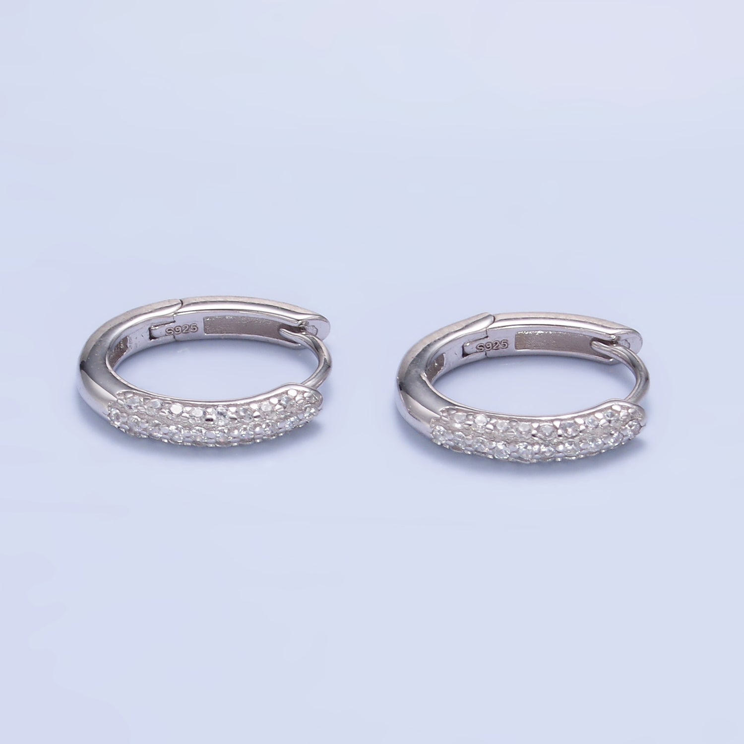 Dainty Sterling Silver CZ Mini Huggies Earring-00276