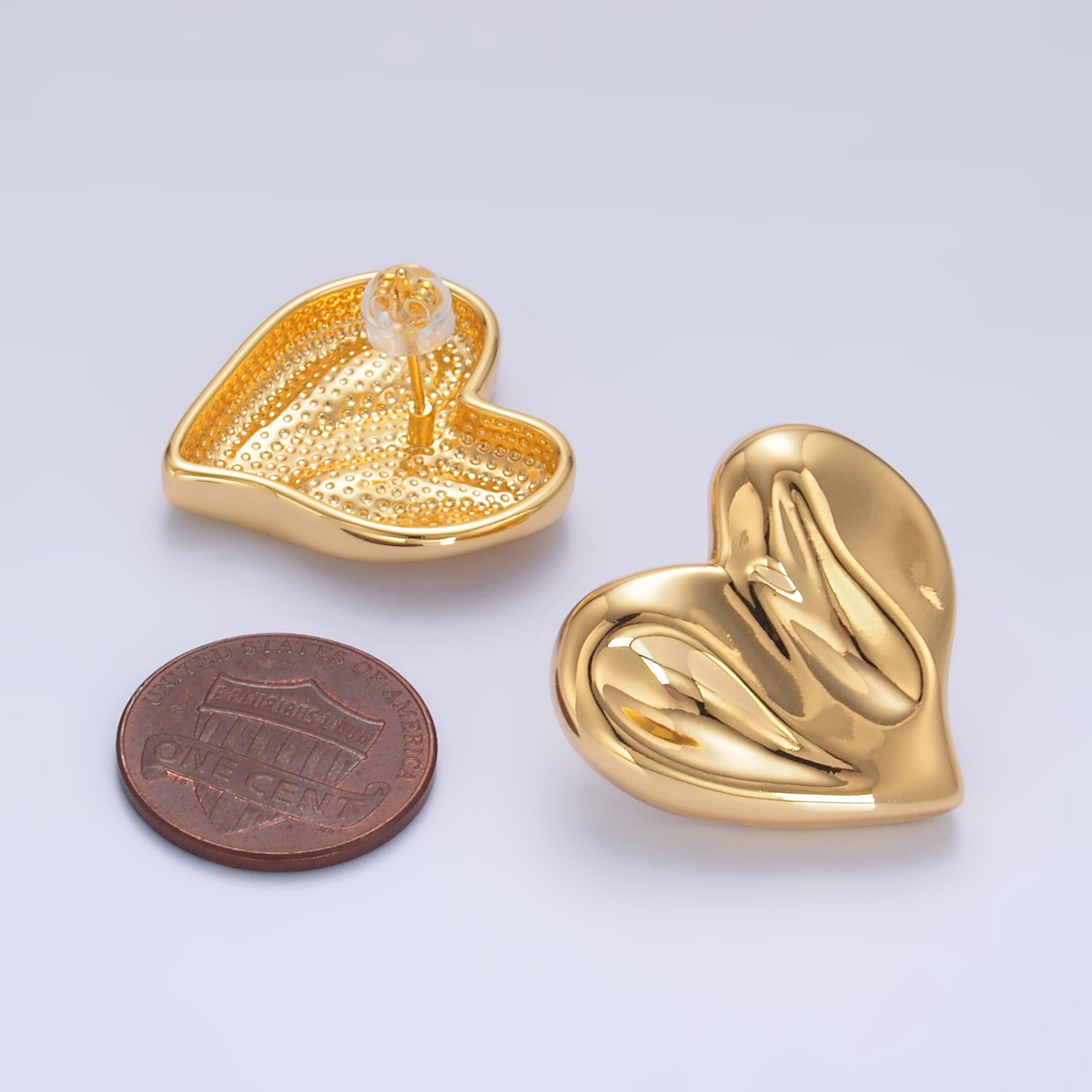 Gold Dainty Gold or Silver Heart Studs
