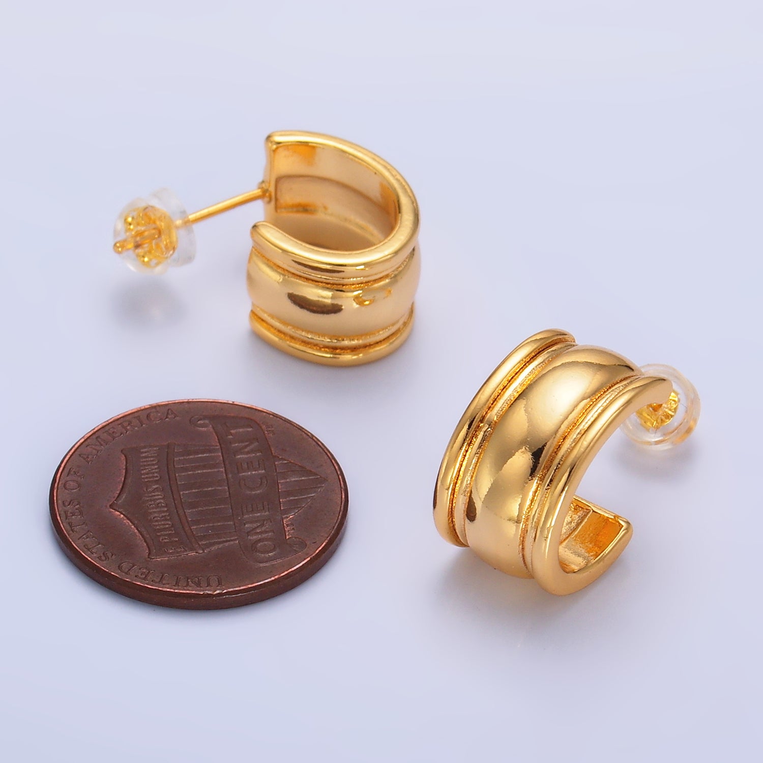 Gold Chunky Gold Or Silver Minimalist Posts Earring-00167 Earring-00168