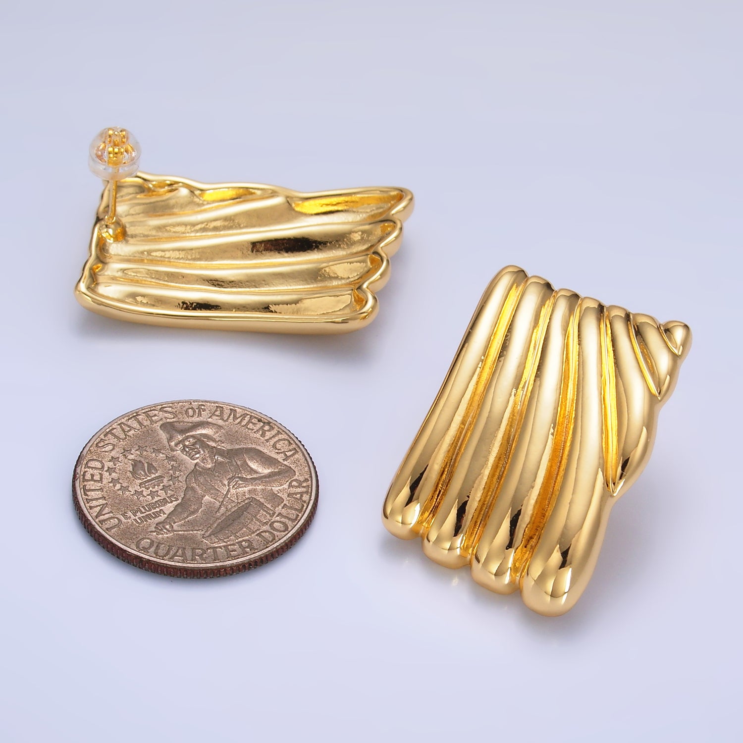 Gold Bold Gold Or Silver Statement Studs Earring-00240 Earring-00241