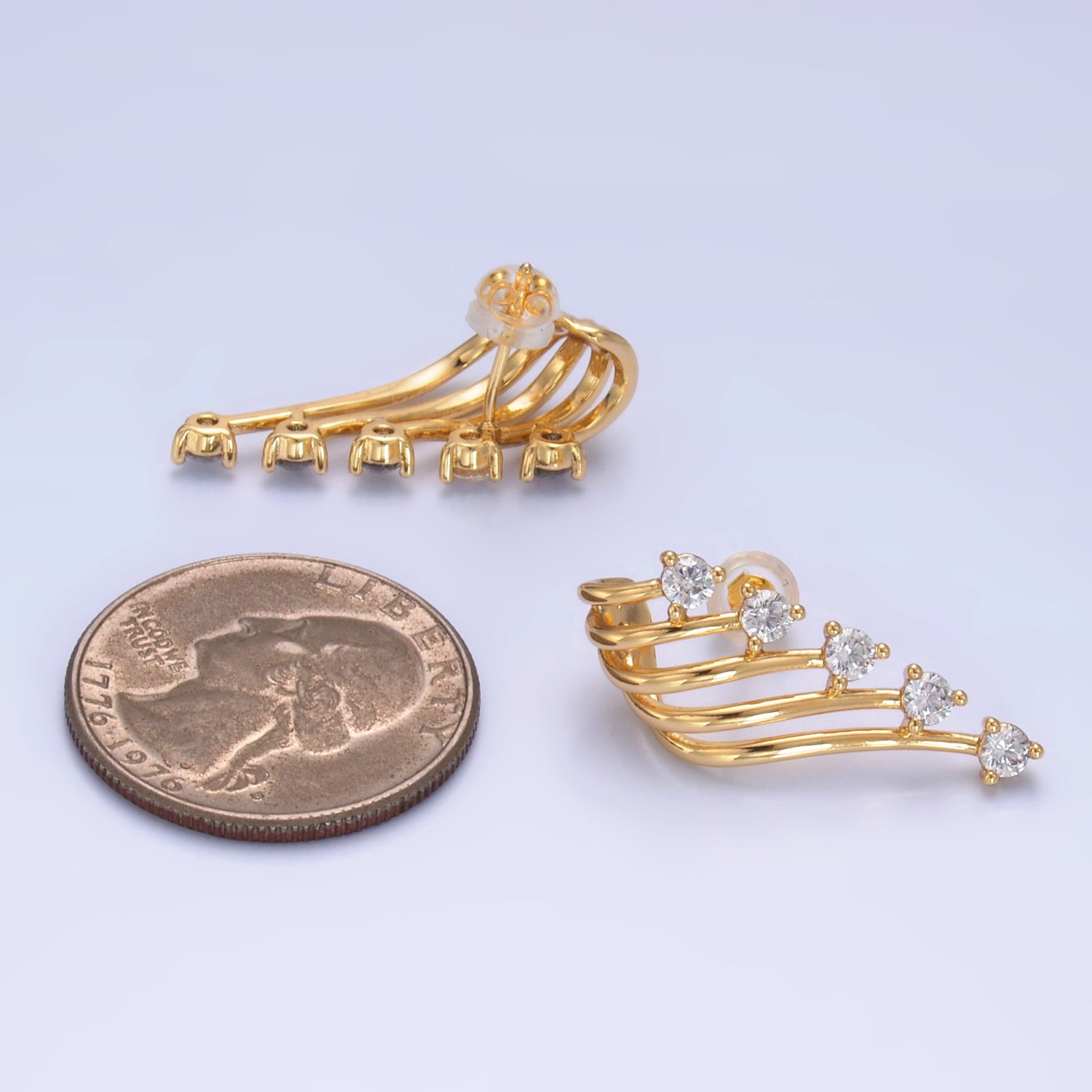 Gold Dainty Gold or Silver CZ Minimalist Studs Earring-00128 Earring-00129