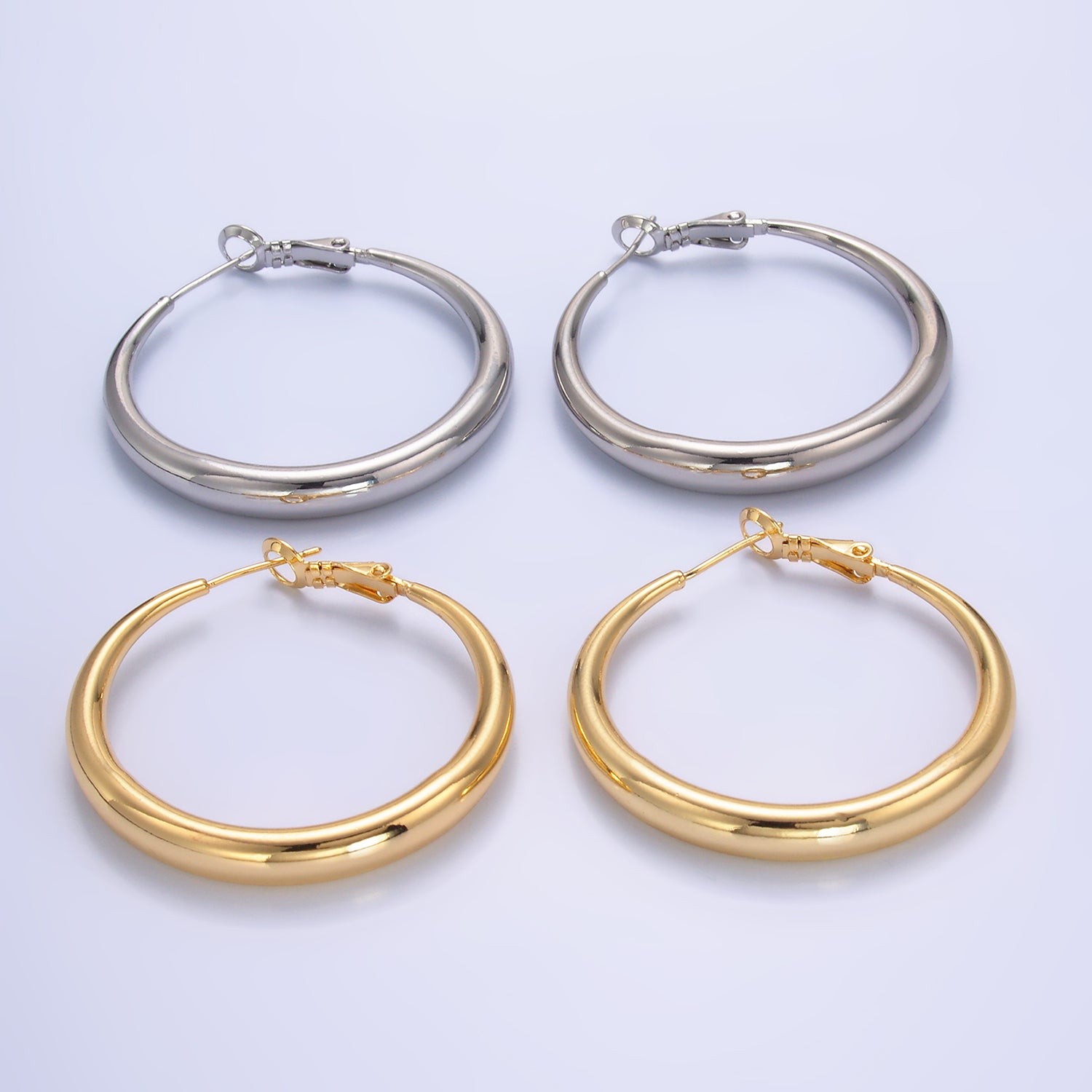 Gold Minimalist Gold or Silver Classic Hoops Earring-00210 Earring-00211
