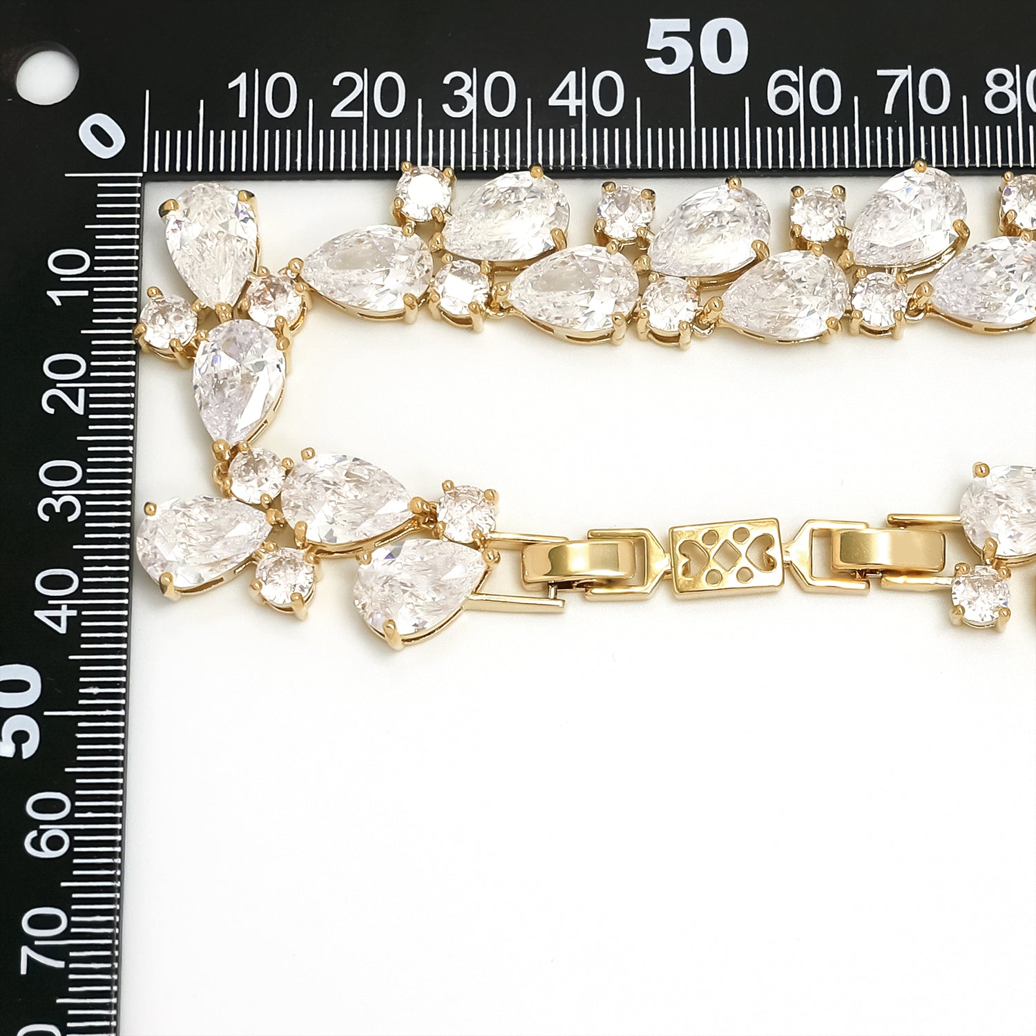 Gold Vintage Gold CZ Pear Diamond Tennis Chain-00055 to Chain-00060