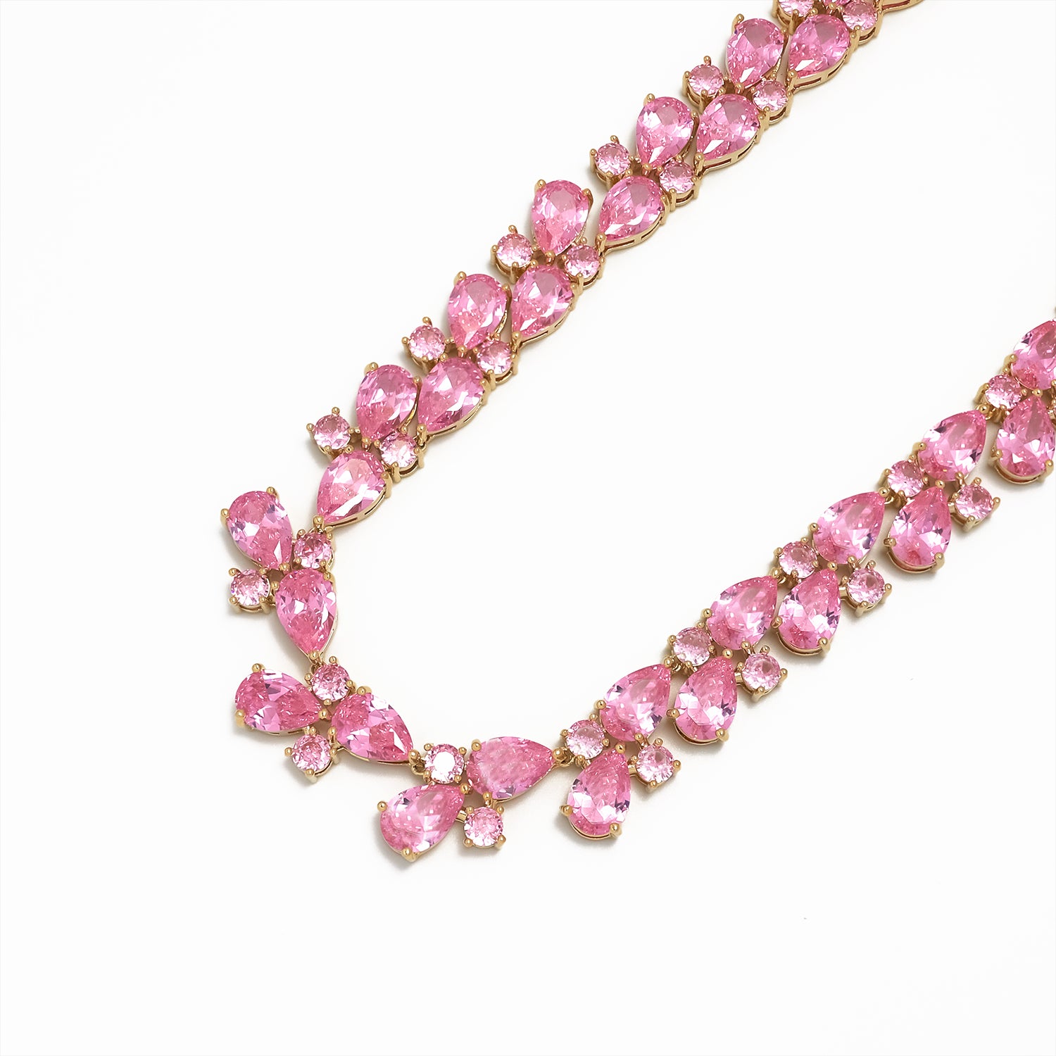 Gold Vintage Gold CZ Pear Diamond Tennis Chain-00055 to Chain-00060