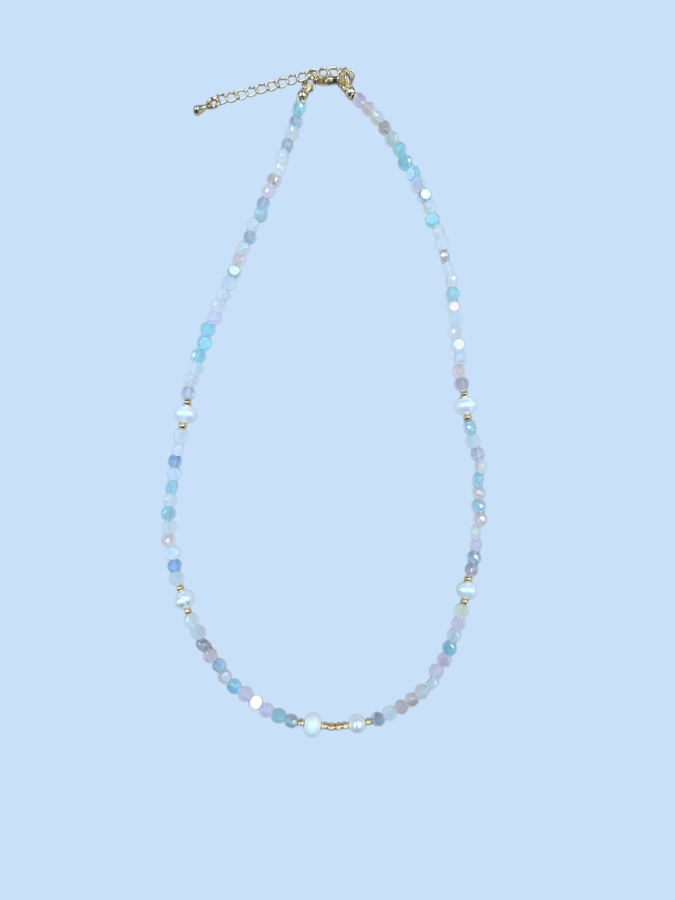 Pastel Multifaceted Gemstone Necklace CN-0304