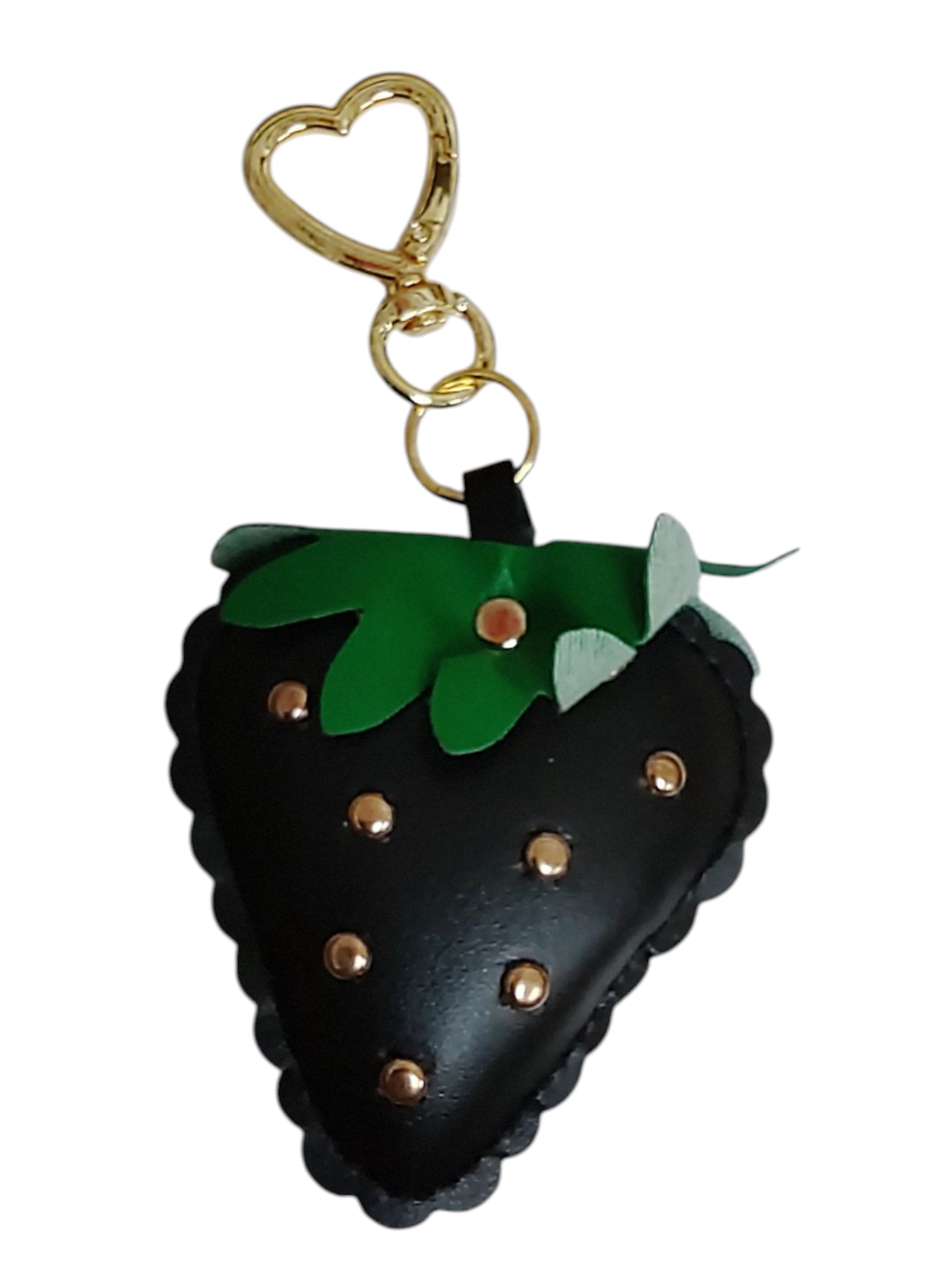 PU Leather Strawberry Gold Studded with Gold Heart Clip BC-2005 BC-2006 BC-2007