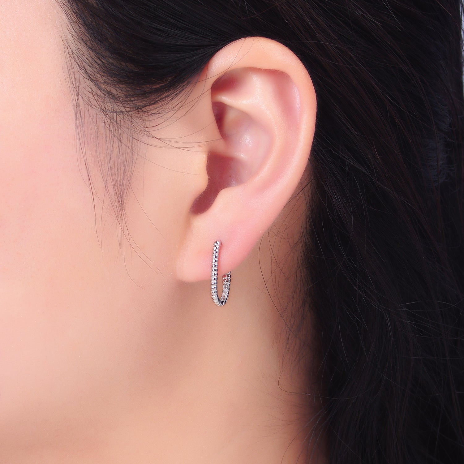 Dainty Sterling Silver Braided Huggies Earring-00264