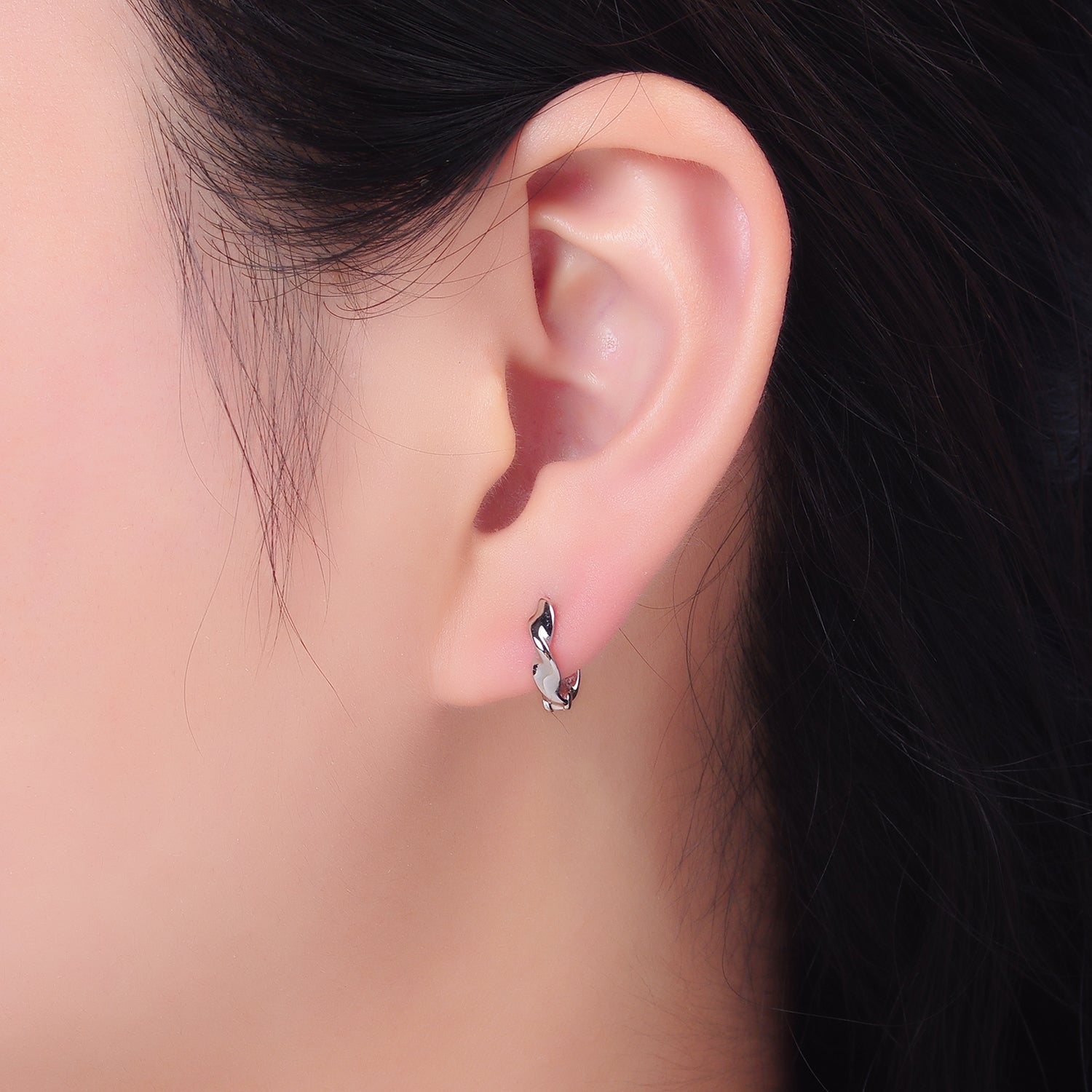 Dainty Sterling Silver Gilded Huggies Earring-00268