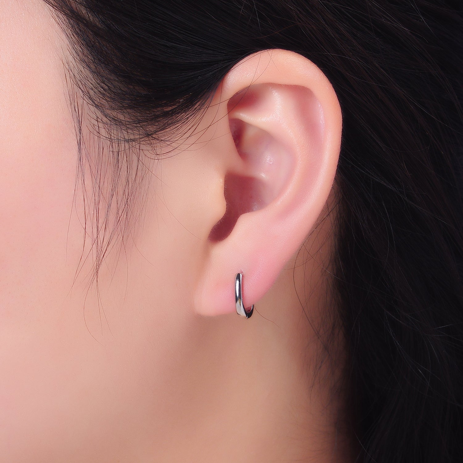 Dainty Sterling Silver Mini Huggies Earring-00269