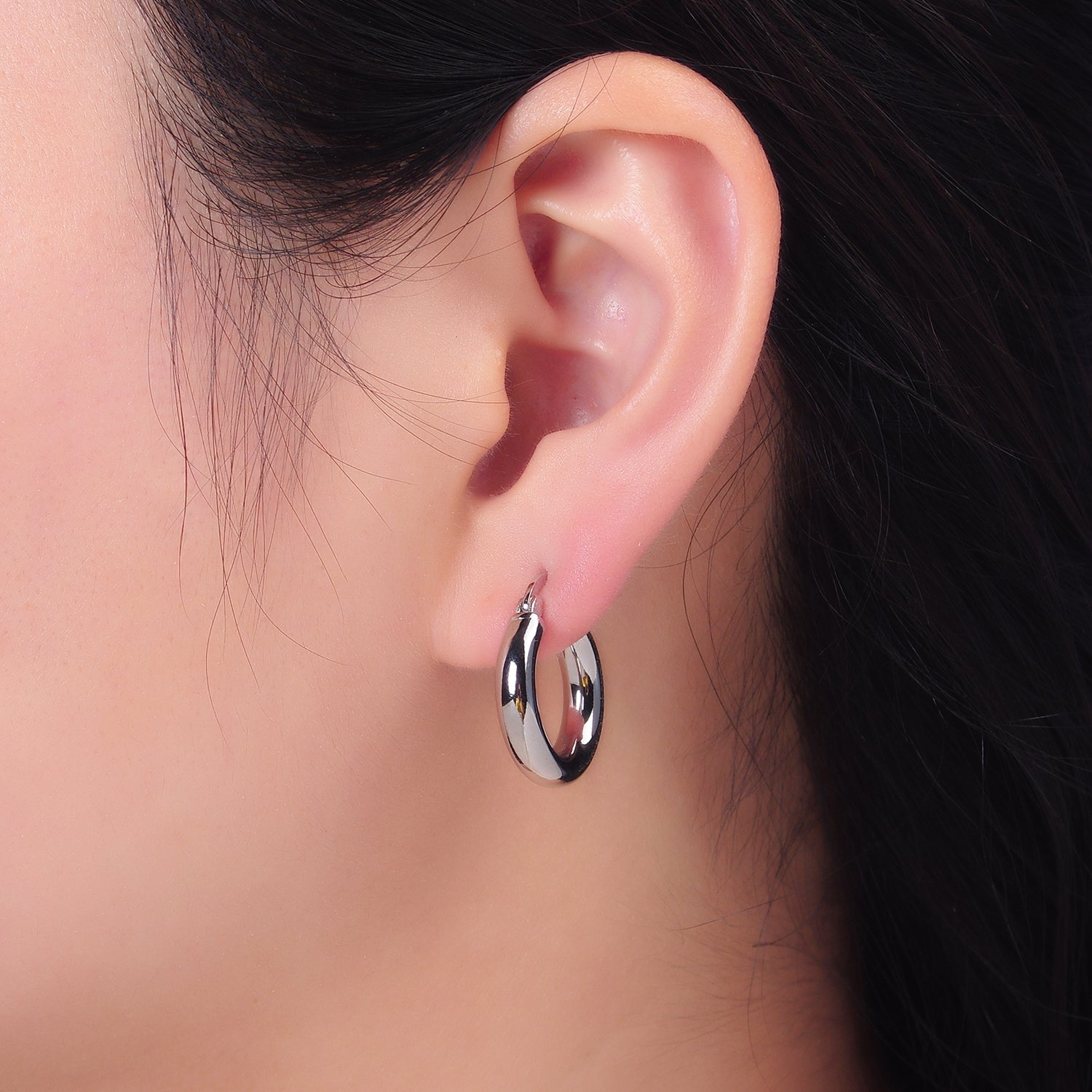 Dainty Sterling Silver Minimalist Hoops Earring-00271
