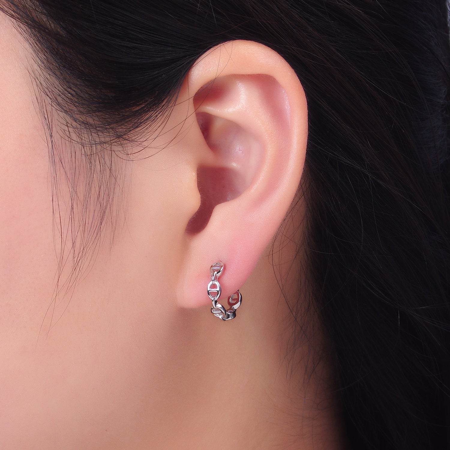 Dainty Sterling Silver Mariner Huggies Earring-00270