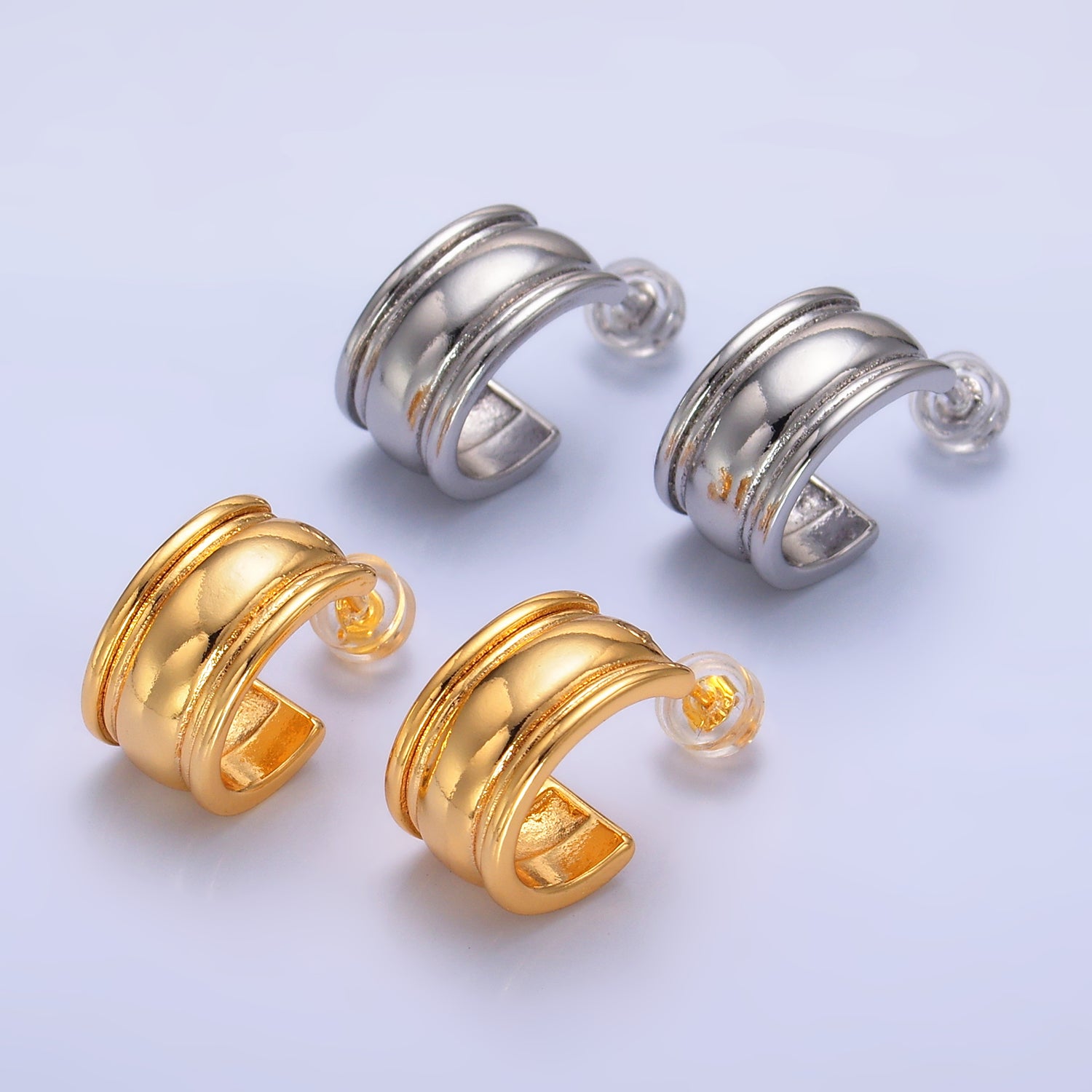 Gold Chunky Gold Or Silver Minimalist Posts Earring-00167 Earring-00168