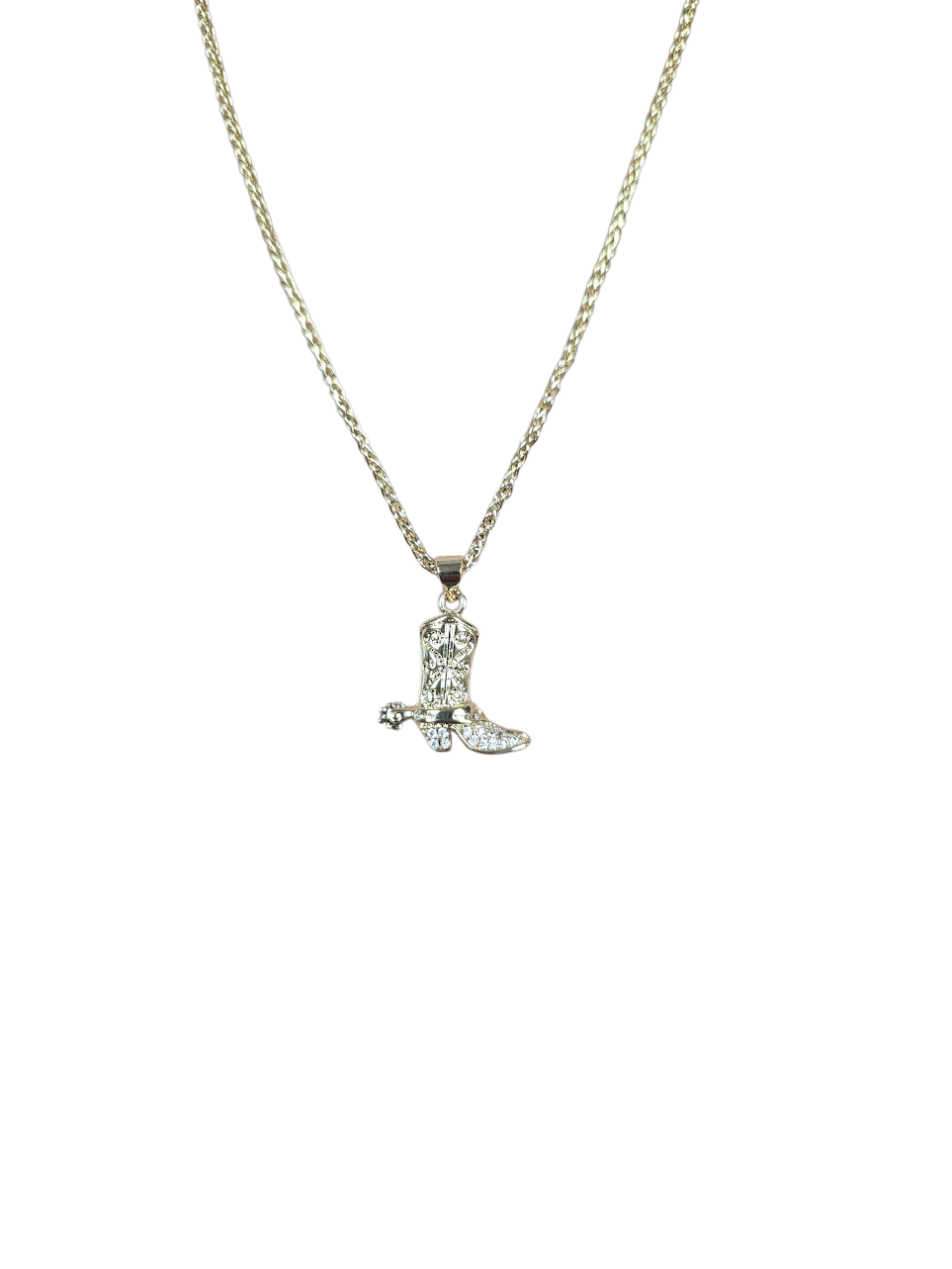 CZ Cowboy Boot Foxtail Chain Necklace ✦ NC-SJ0499