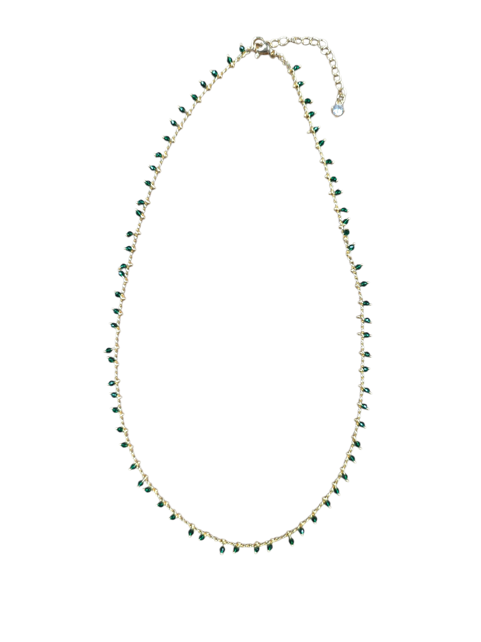 Dark Green Multifaceted Crystal Drop Link ✦ NC-SJ0411