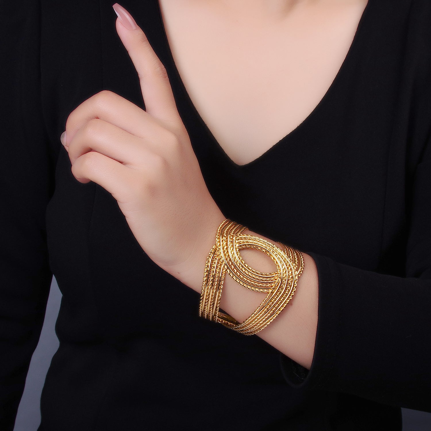 Gold Statement Gold Classic Cuff ✦ BR-0058