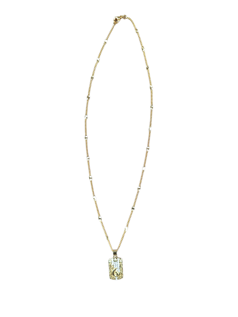 Crescent Moon W. Cat Sunburst Curb Chain ✦ NC-SJ0492