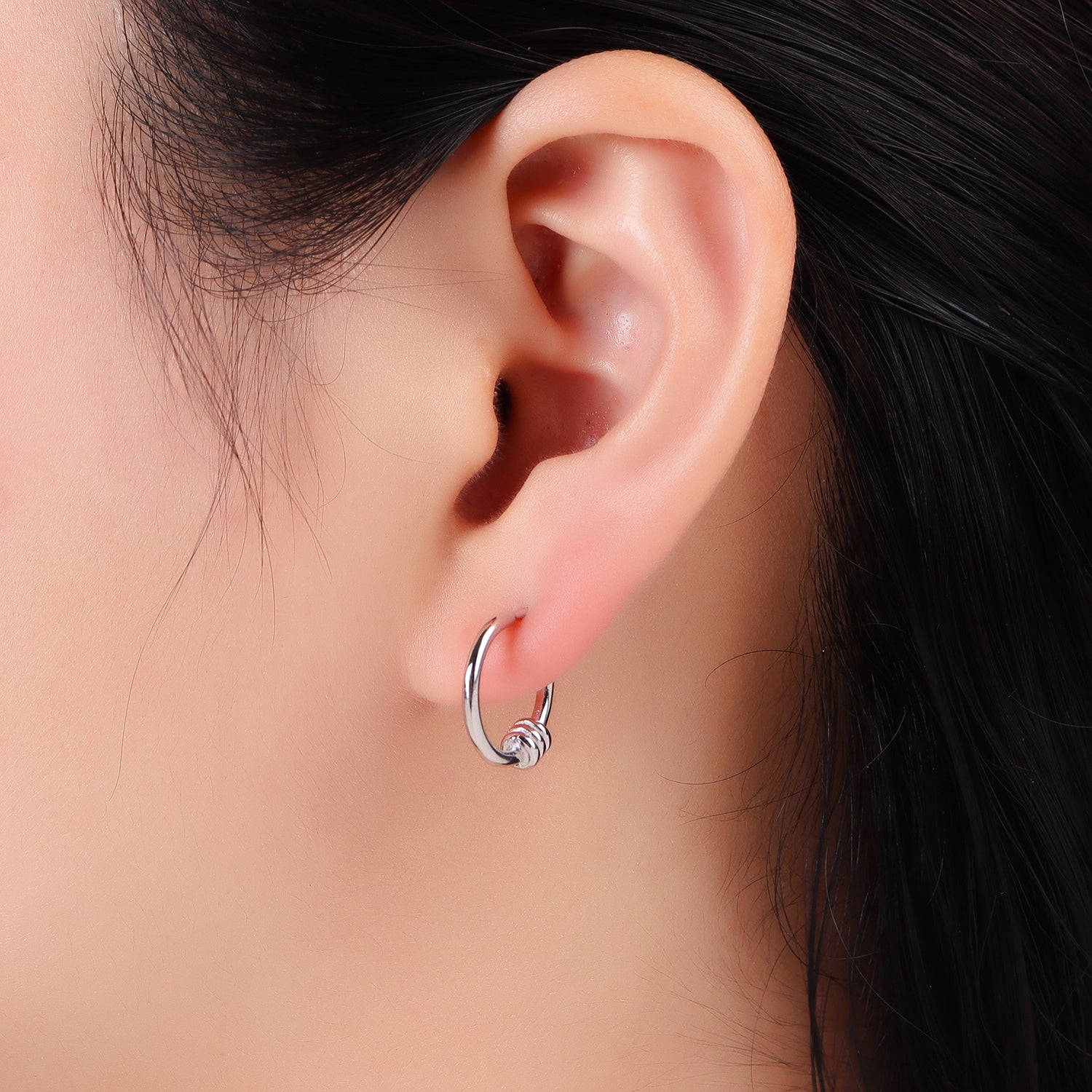 Dainty Sterling Silver Knot Posts Earring-00275