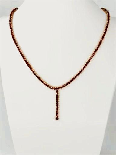 Ruby red CZ Tennis Chain Lariat Necklace    NC-21WA2507