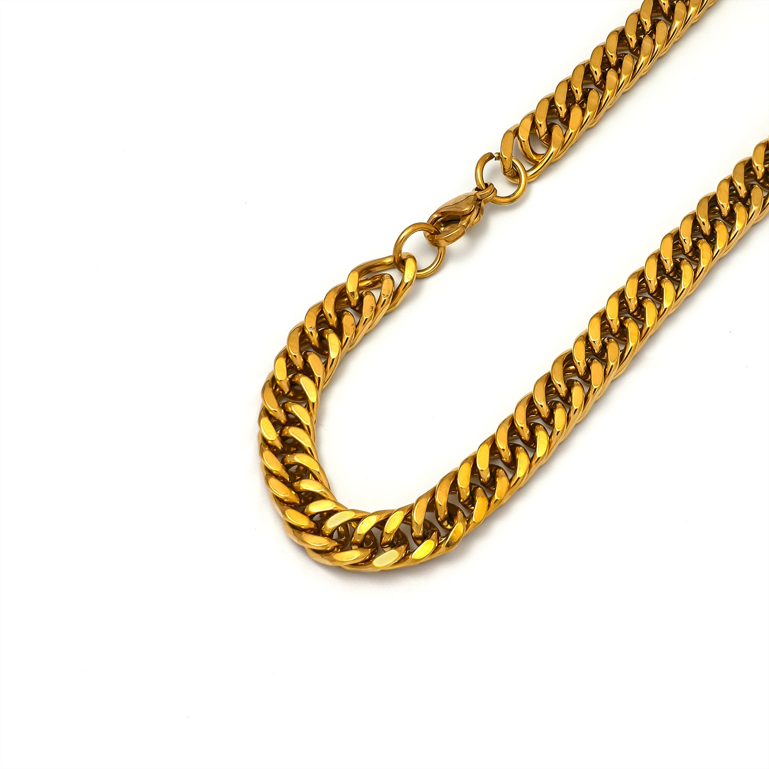 Gold Chunky or Silver Stainless Steel Bold Double Cuban Chain-00045 Chain-00046